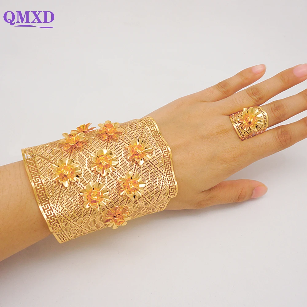 Indian Dubai Flower Shape Gold Color Bangles With Ring Indian Arabic Charm Bangles Nigerian Bangles Wedding Bridal Party Gifts
Indian Dubai Flower Shape Gold Color Bangles With Ring Indian Arabic Charm Bangles Nigerian Bangles Wedding Bridal Party Gifts