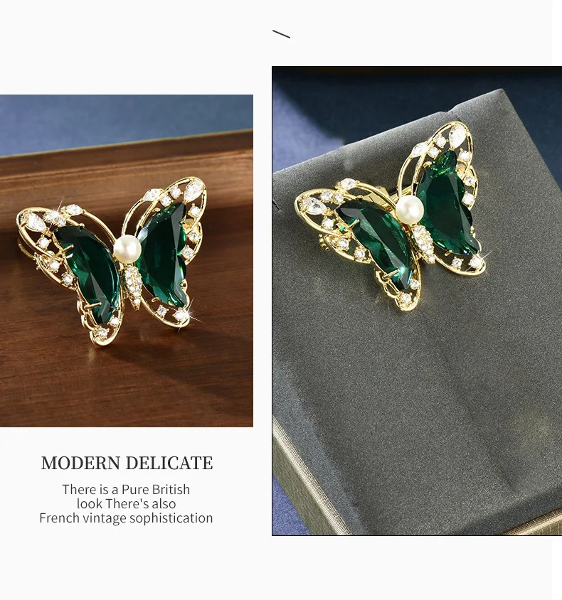 Fashionable brooches, women's crystal butterfly brooches, clothing accessories and decorations, versatile pins
Fashionable brooches, women's crystal butterfly brooches, clothing accessories and decorations, versatile pins