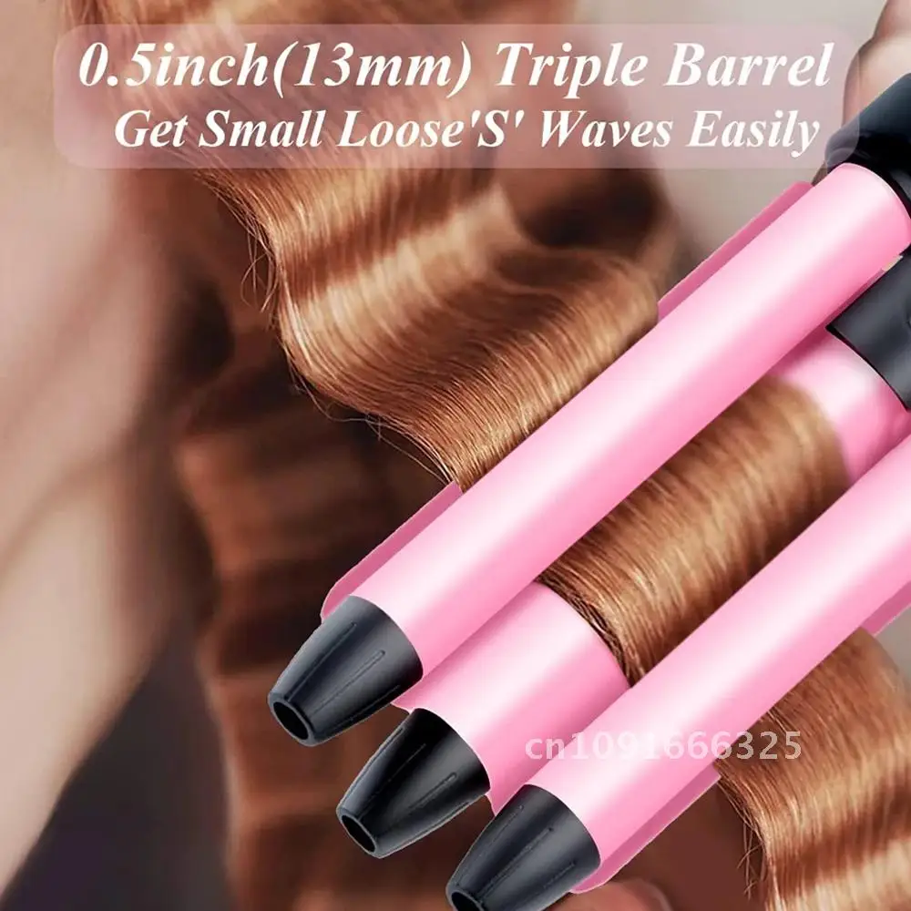 Tripple Barrels Hair Curler 0.5 Heating Ceramic inch 200°C Curls Instant Curling Styler Iron Small
Tripple Barrels Hair Curler 0.5 Heating Ceramic inch 200°C Curls Instant Curling Styler Iron Small