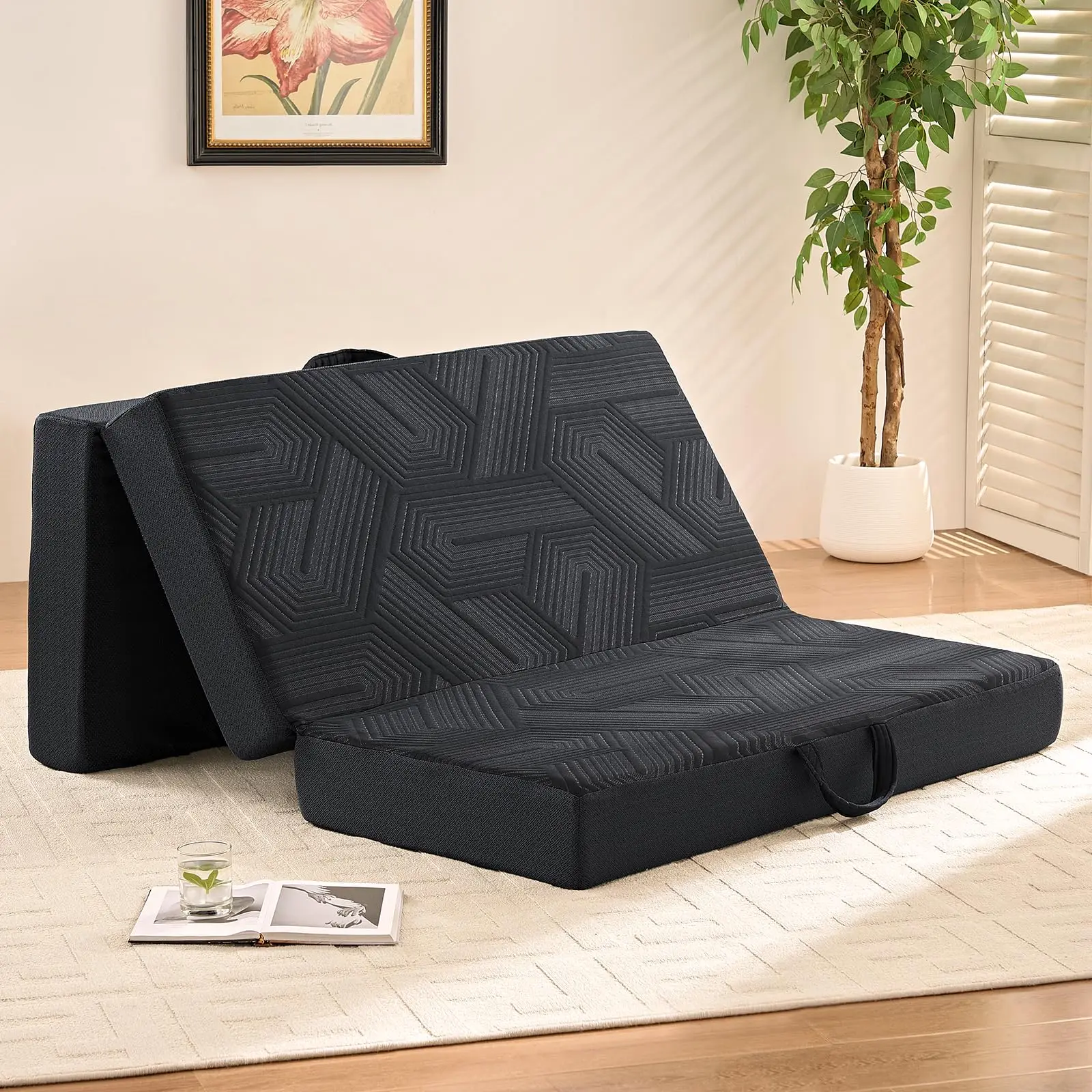 4 Inch Tri-Fold Memory Foam Mattress Topper Washable Cover Non-Slip Base For Guest Bed Yoga Camping
4 Inch Tri-Fold Memory Foam Mattress Topper Washable Cover Non-Slip Base For Guest Bed Yoga Camping