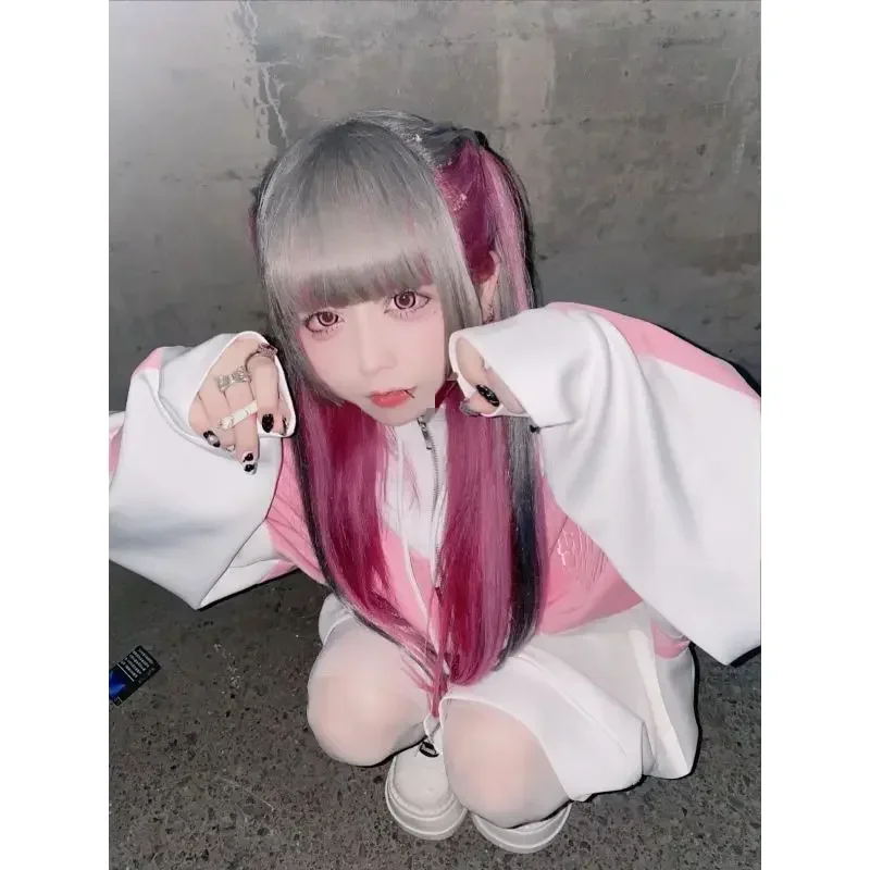 Japanese Harajuku Women Hooded Coat Autumn and Winter Splicing Casual Zipper Kawaii Clothes Gothic Punk StreetWear Ladies Top
Japanese Harajuku Women Hooded Coat Autumn and Winter Splicing Casual Zipper Kawaii Clothes Gothic Punk StreetWear Ladies Top