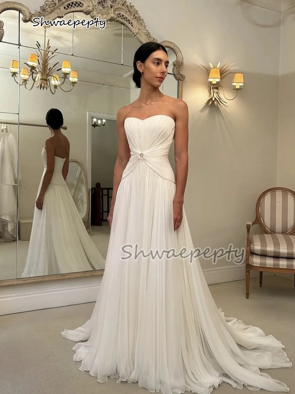 2025 Bohemian Wedding Dress Sweetheart Neckline Pleats A-Line Long Beach Bridal Gown White Vestido De Novia Customized
2025 Bohemian Wedding Dress Sweetheart Neckline Pleats A-Line Long Beach Bridal Gown White Vestido De Novia Customized