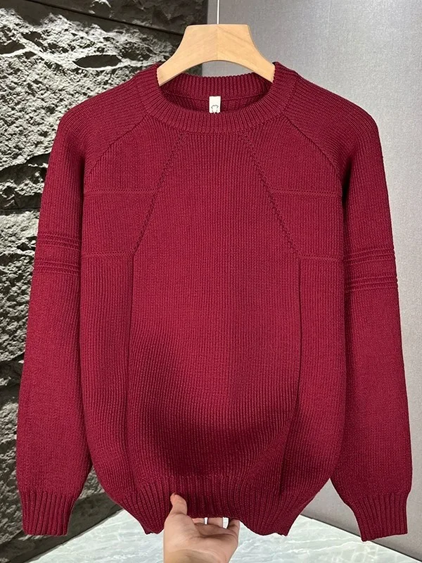 Красный круглый свитер из трикотажа для мужчин, осенне-зимний, облегающий, базовый, праздничный, в стиле китайского зодиака, повседневный, модный
Красный круглый свитер из трикотажа для мужчин, осенне-зимний, облегающий, базовый, праздничный, в стиле китайского зодиака, повседневный, модный