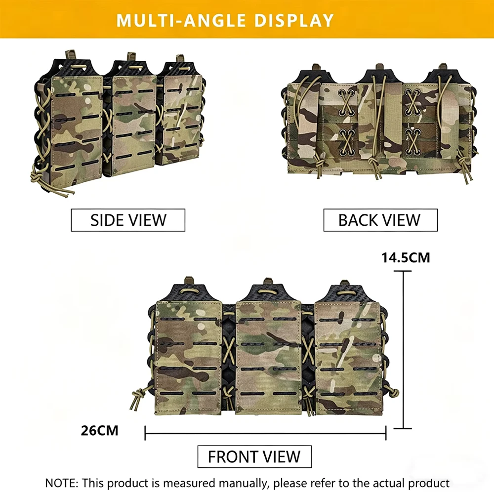 Tactical Nylon Quick-Pull Triple Magazine Pouch Outdoor Molle 5.56 Clip T-Plate for Fast Release
Tactical Nylon Quick-Pull Triple Magazine Pouch Outdoor Molle 5.56 Clip T-Plate for Fast Release