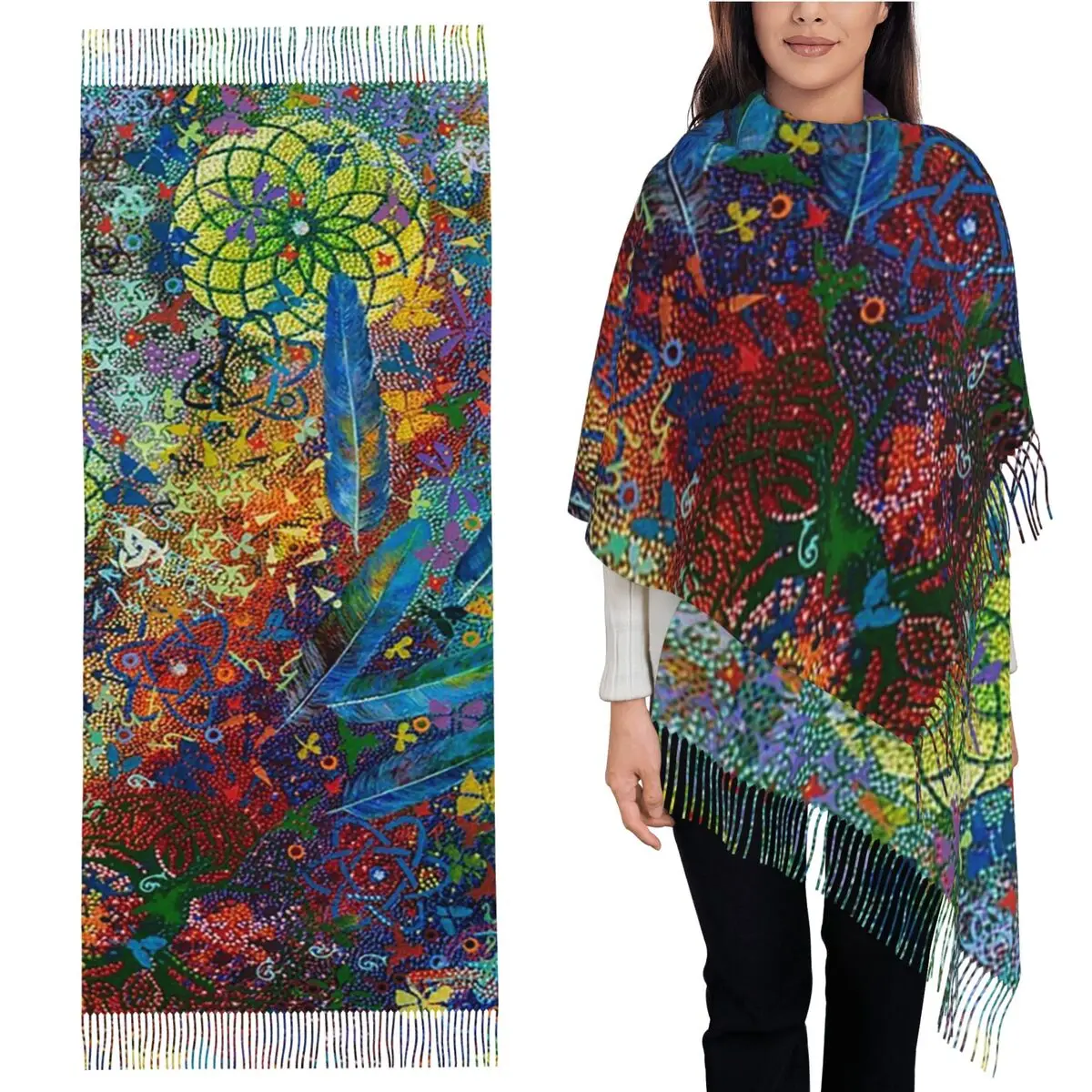 Taking Flight (Detail) - Шарф Rossella Picciani Шарфы с кисточками для женщин Мягкие теплые шали и накидки Длинная осенне-зимняя шаль
Taking Flight (Detail) - Шарф Rossella Picciani Шарфы с кисточками для женщин Мягкие теплые шали и накидки Длинная осенне-зимняя шаль