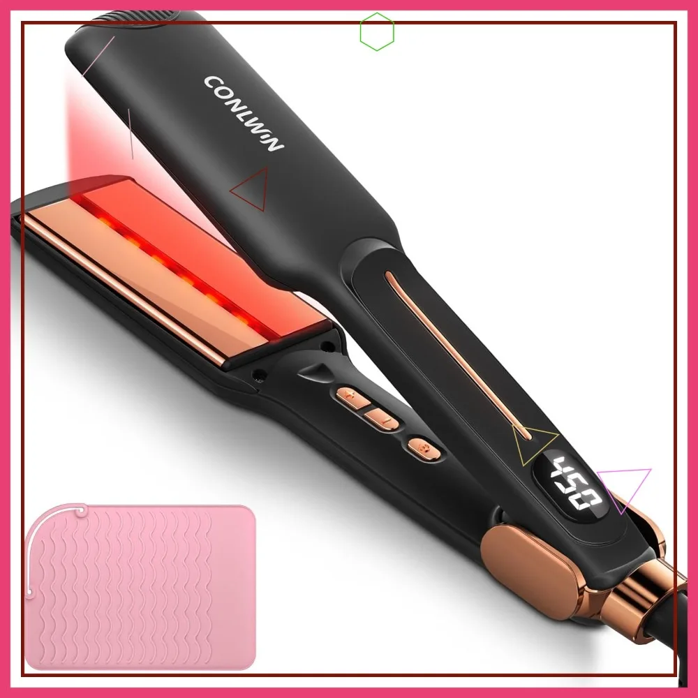 1.75" Infrared Flat Iron, 3-in-1 Straighten/Curl/Care, 12 Temps & 3s Heat-Up for All Hair Types, Frizz-Free Shine, Dual Voltage
1.75" Infrared Flat Iron, 3-in-1 Straighten/Curl/Care, 12 Temps & 3s Heat-Up for All Hair Types, Frizz-Free Shine, Dual Voltage