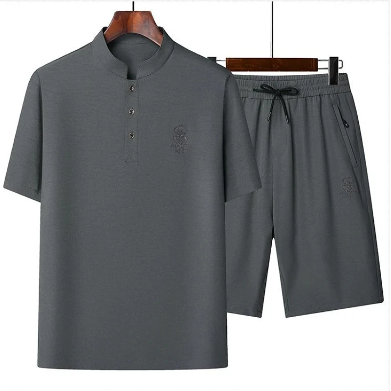 Men's Summer Ice Silk Quick Dry Short Sleeve and Shorts Casual Sportswear Set
Men's Summer Ice Silk Quick Dry Short Sleeve and Shorts Casual Sportswear Set