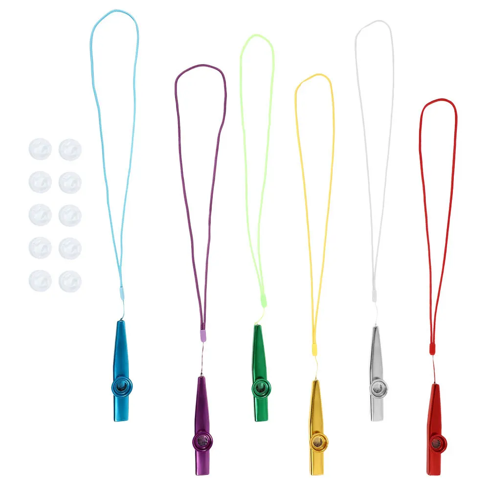 1Set Metal Kazoo Small Instrument Aluminum Alloy Performance Accompaniment Kazoo Easy to Play with Neck Strap and Extra Flute 
1Set Metal Kazoo Small Instrument Aluminum Alloy Performance Accompaniment Kazoo Easy to Play with Neck Strap and Extra Flute