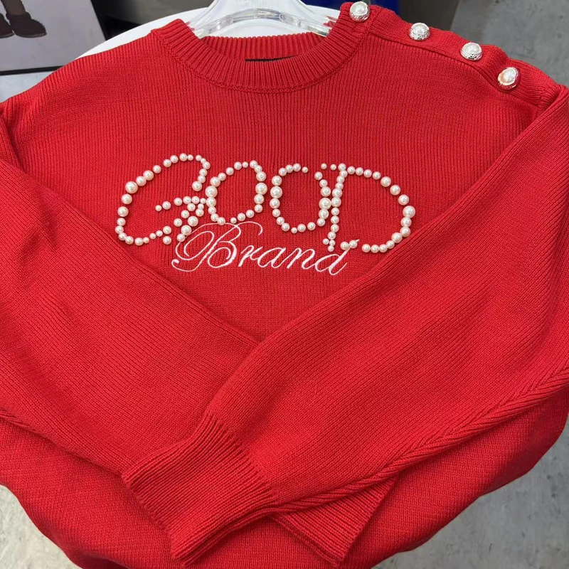 Festivals Red Party Clothes GOOD Sweater Heavy Industry Couple Casual Winter Keep Warm Single Shoulder Buckle GOODBRAND Pullover
Festivals Red Party Clothes GOOD Sweater Heavy Industry Couple Casual Winter Keep Warm Single Shoulder Buckle GOODBRAND Pullover