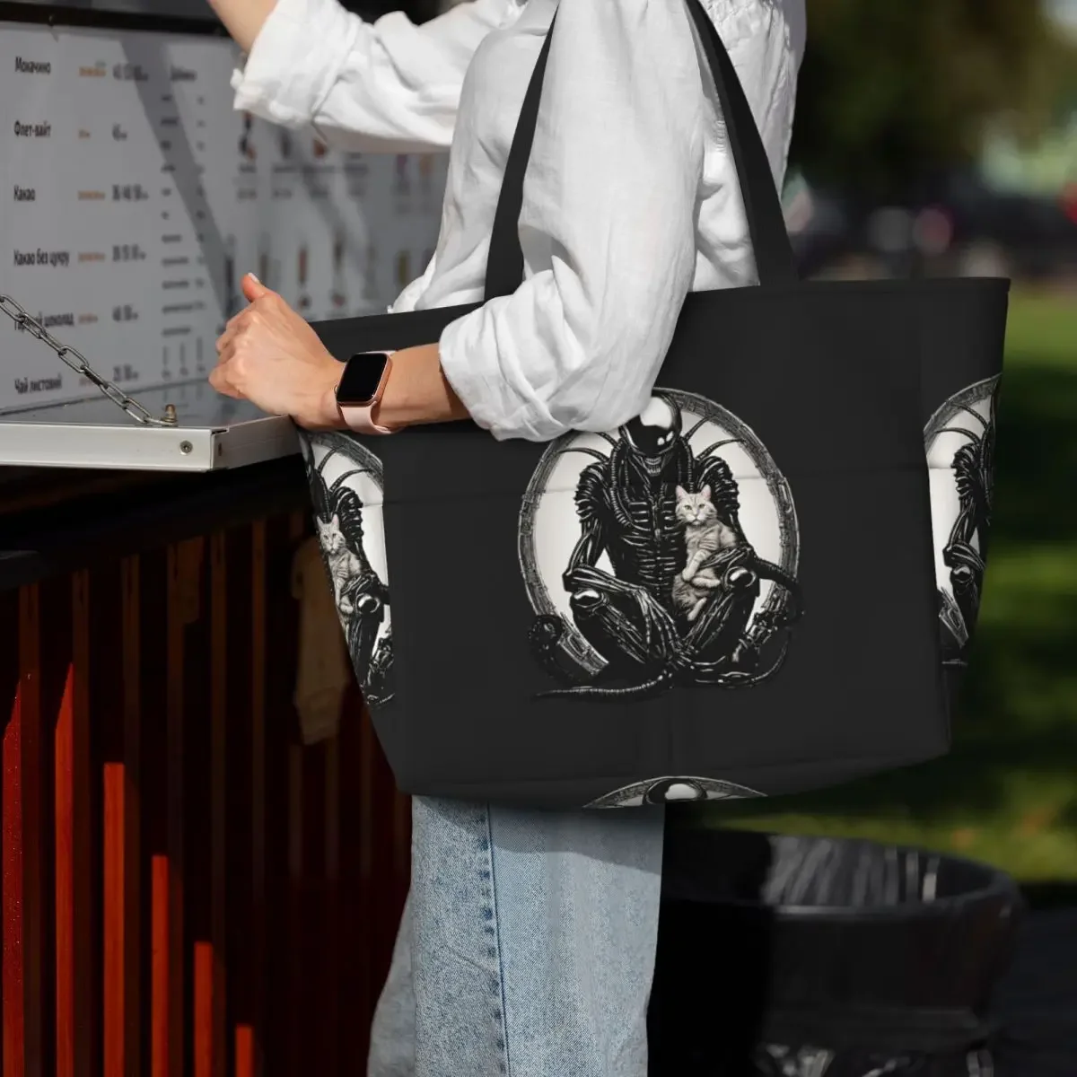 Xenomorph And A Cat Beach Tote Bag Sport Gym Yoga Duffle Large Tote Bag Women Travel Bag Fitness bag
Xenomorph And A Cat Beach Tote Bag Sport Gym Yoga Duffle Large Tote Bag Women Travel Bag Fitness bag