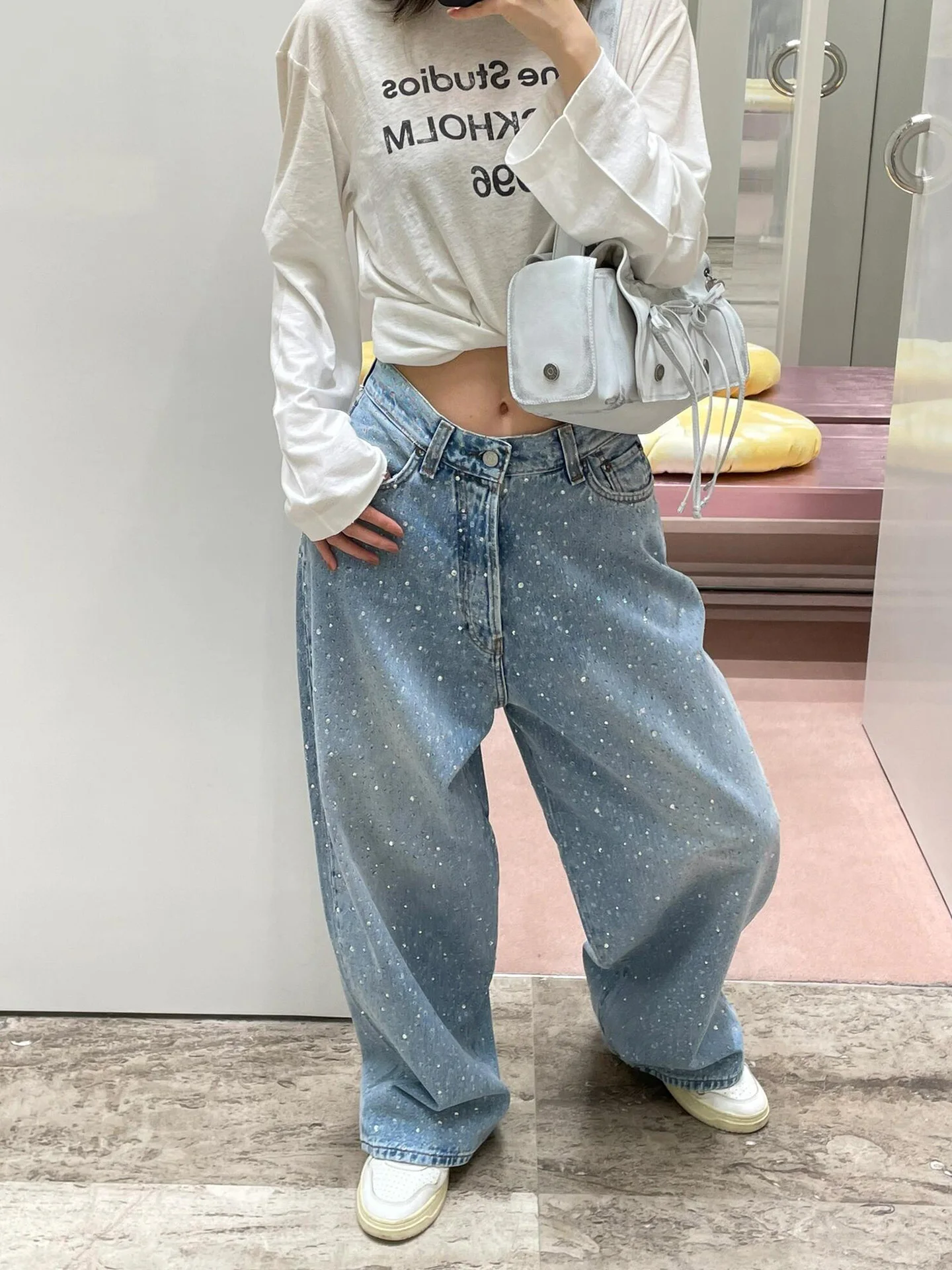 American Retro Spicy Girl Starry Rhinestone Loose Casual Floor-Length Jeans Women's Summer New Design High Waist Wide Leg...
American Retro Spicy Girl Starry Rhinestone Loose Casual Floor-Length Jeans Women's Summer New Design High Waist Wide Leg...