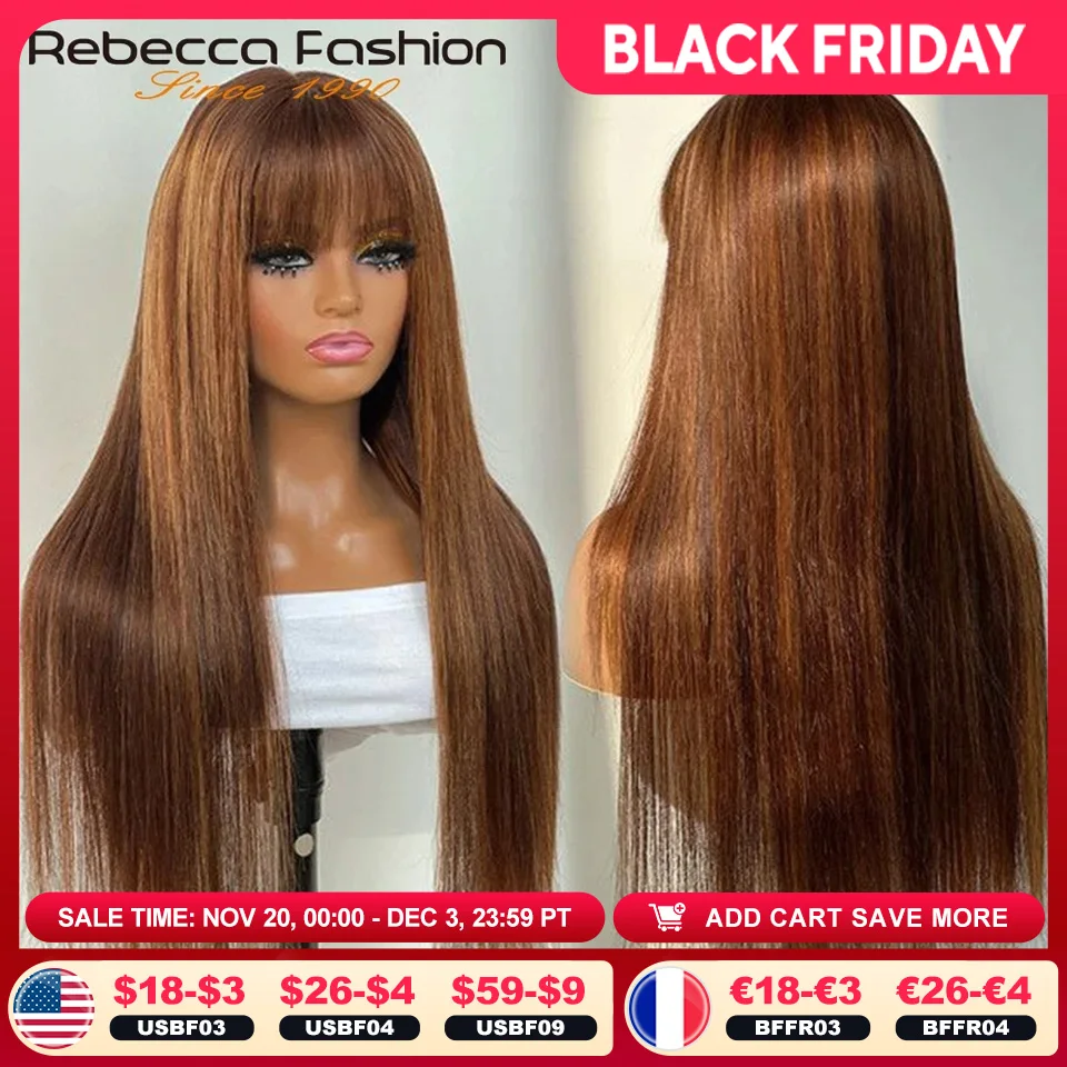 Rebecca Highlight P4/30/27 Human Hair Wigs Straight With Bangs Fringe Brazilian Straight Human Hair Wigs Full Machine Made Wigs
Rebecca Highlight P4/30/27 Human Hair Wigs Straight With Bangs Fringe Brazilian Straight Human Hair Wigs Full Machine Made Wigs