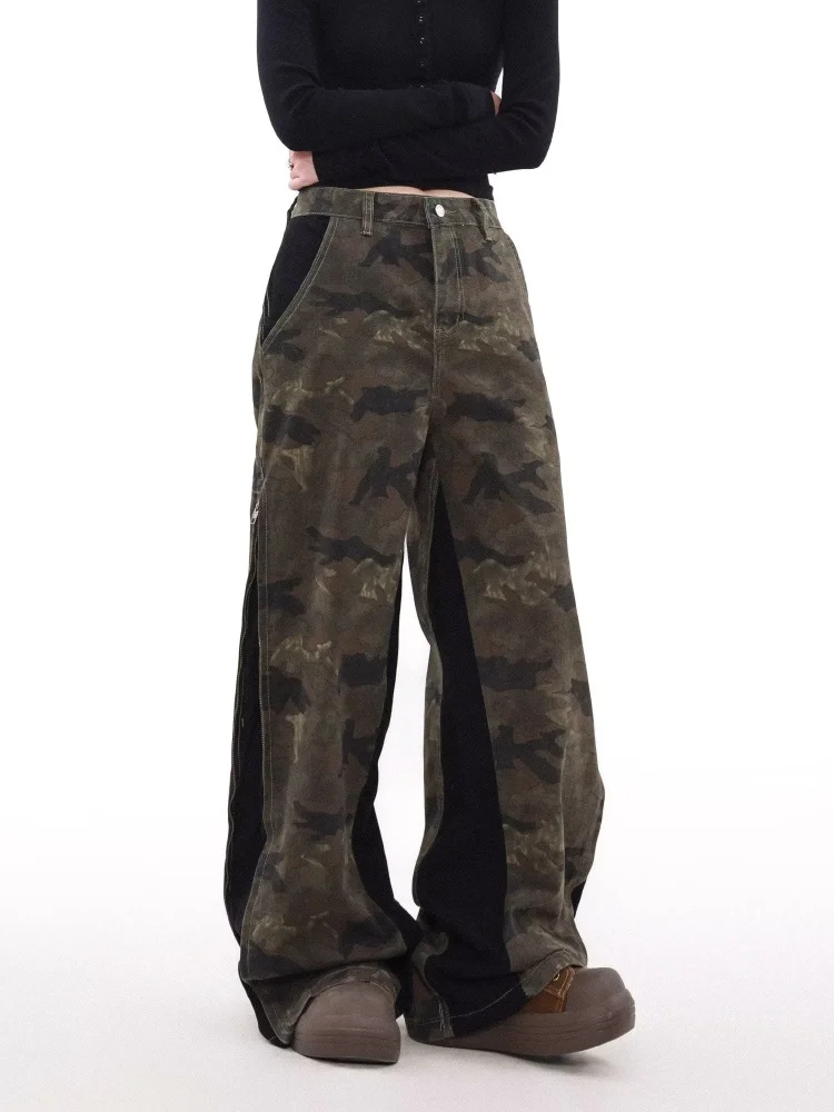 Ropa Y2K 2021, модные винтажные камуфляжные мешковатые джинсы, брюки для женщин, одежда на молнии, широкие брюки в стиле пэчворк, старые женские брюки
Ropa Y2K 2021, модные винтажные камуфляжные мешковатые джинсы, брюки для женщин, одежда на молнии, широкие брюки в стиле пэчворк, старые женские брюки