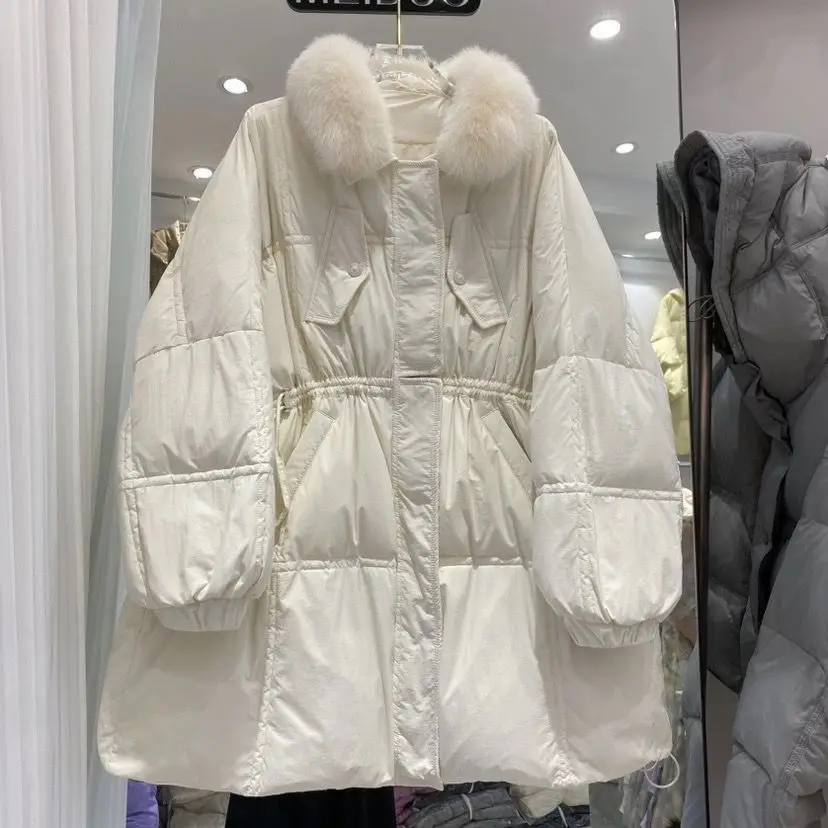 White Duck Down Coat 2023 New Winter Hooded Down Padded Jacket Women Bright Face Jacket Big Fur Collar Long Parka Coat Y82
White Duck Down Coat 2023 New Winter Hooded Down Padded Jacket Women Bright Face Jacket Big Fur Collar Long Parka Coat Y82
