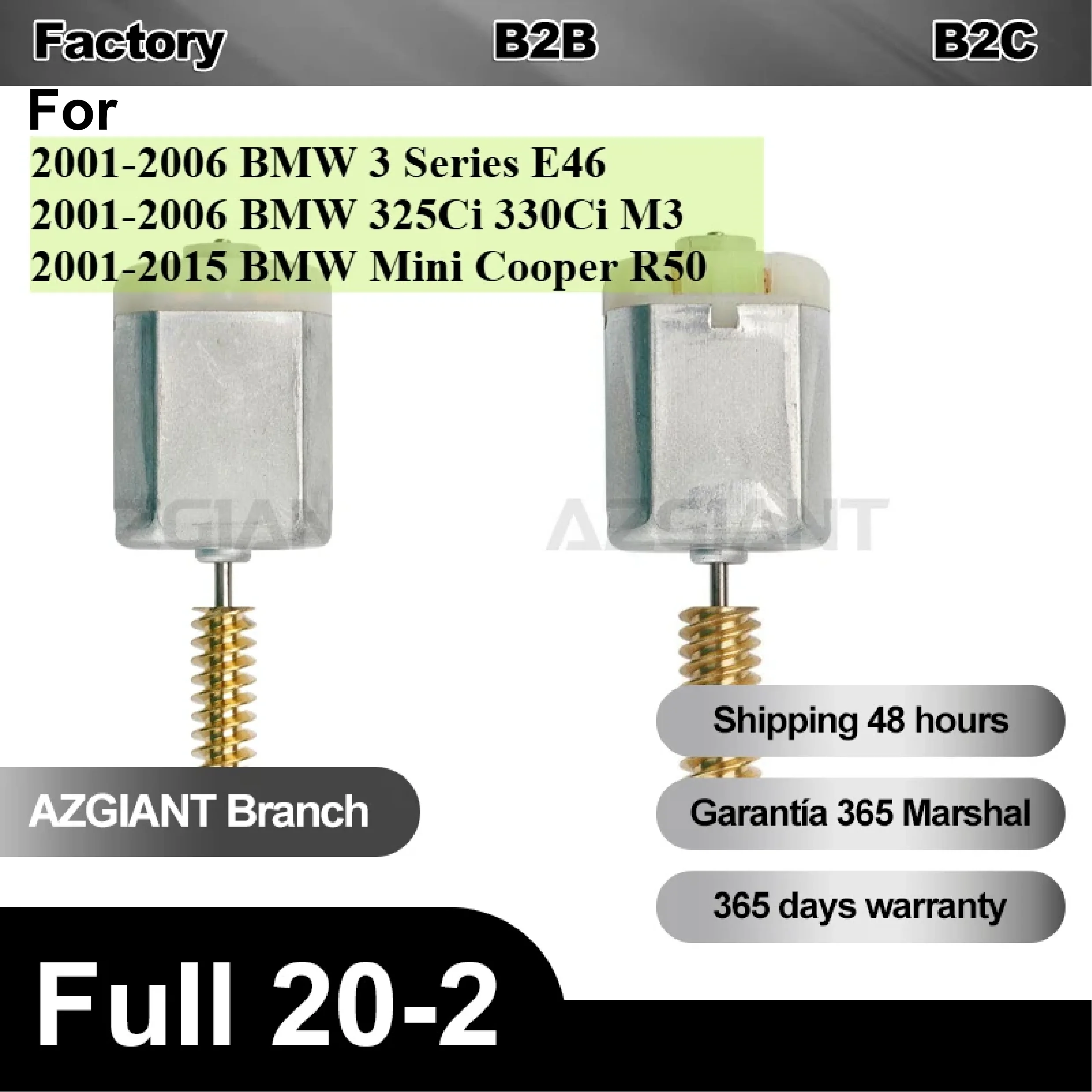 FC280 Motor for BMW 3 Series E46 325Ci 330Ci M3 Mini Cooper R50 R52 R53 R56 R57 MK1 Door Lock Actuator Center Control BD683527
FC280 Motor for BMW 3 Series E46 325Ci 330Ci M3 Mini Cooper R50 R52 R53 R56 R57 MK1 Door Lock Actuator Center Control BD683527