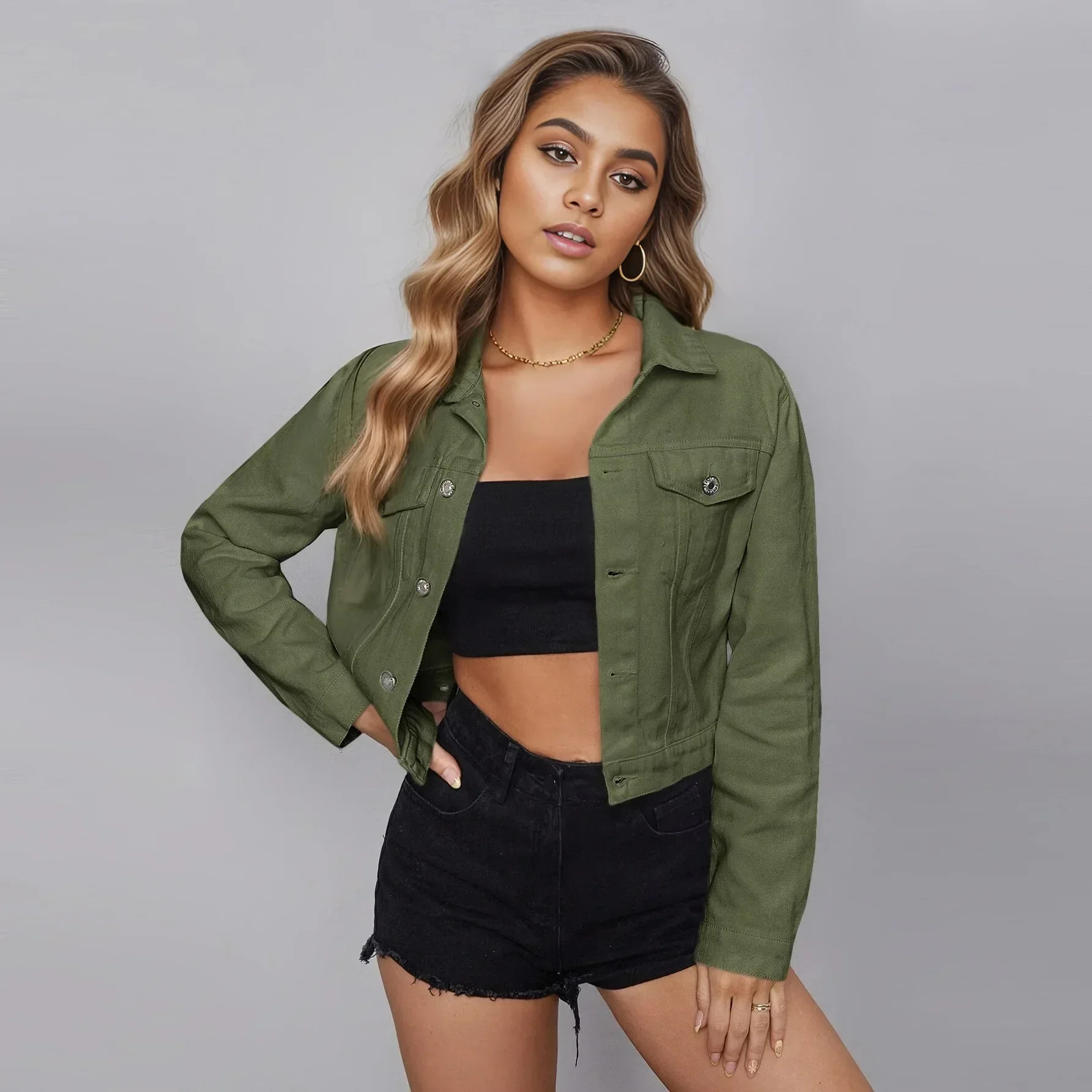 Denim Coat Turn Down Collar Cardigan Women Jackets Long Sleeve Jackets Solid Looss Basics Casual Single Breasted Button
Denim Coat Turn Down Collar Cardigan Women Jackets Long Sleeve Jackets Solid Looss Basics Casual Single Breasted Button