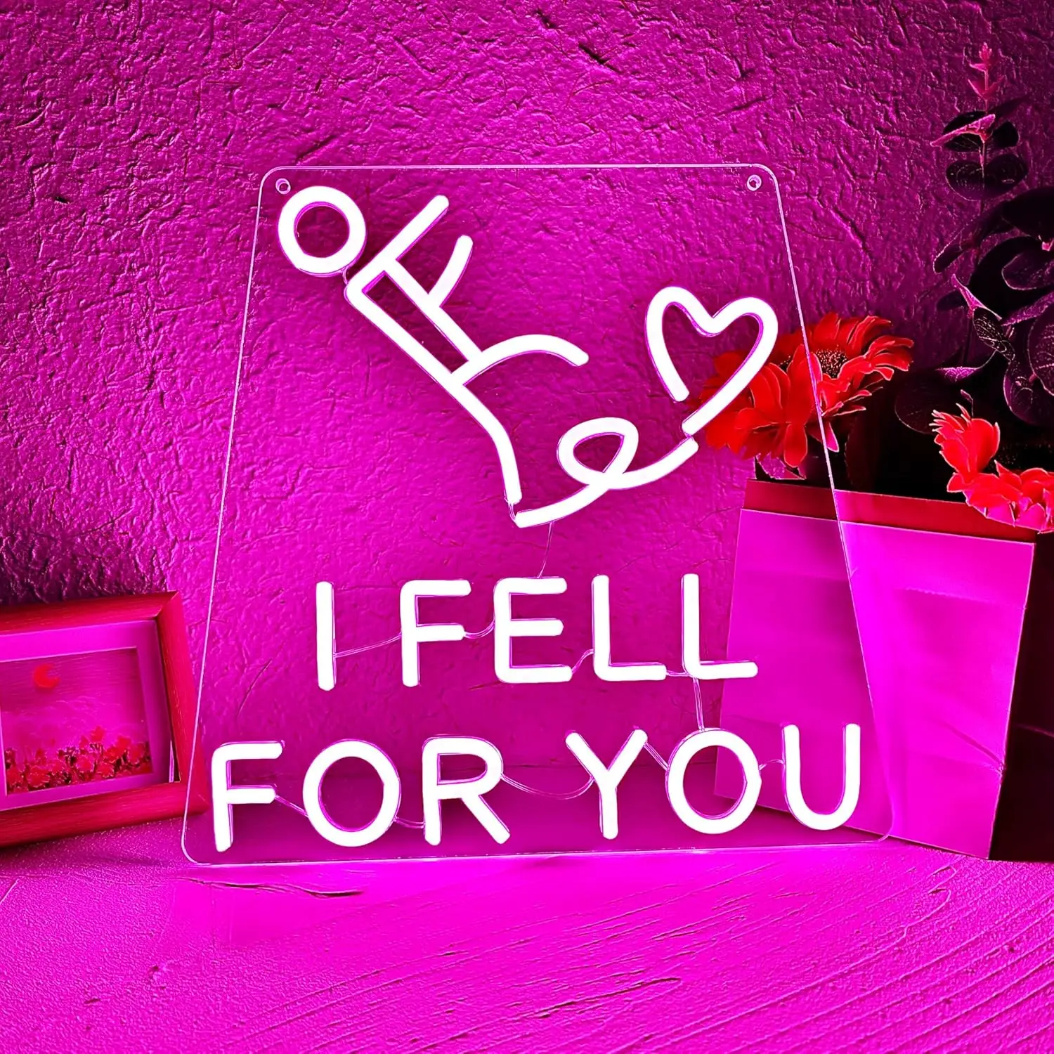 "I Fell For You" Neon Sign ,Cute Falling Man Heart LED Light for Bedroom Wall Decor, Aesthetic Night Light,Valentines Day Gift
"I Fell For You" Neon Sign ,Cute Falling Man Heart LED Light for Bedroom Wall Decor, Aesthetic Night Light,Valentines Day Gift
