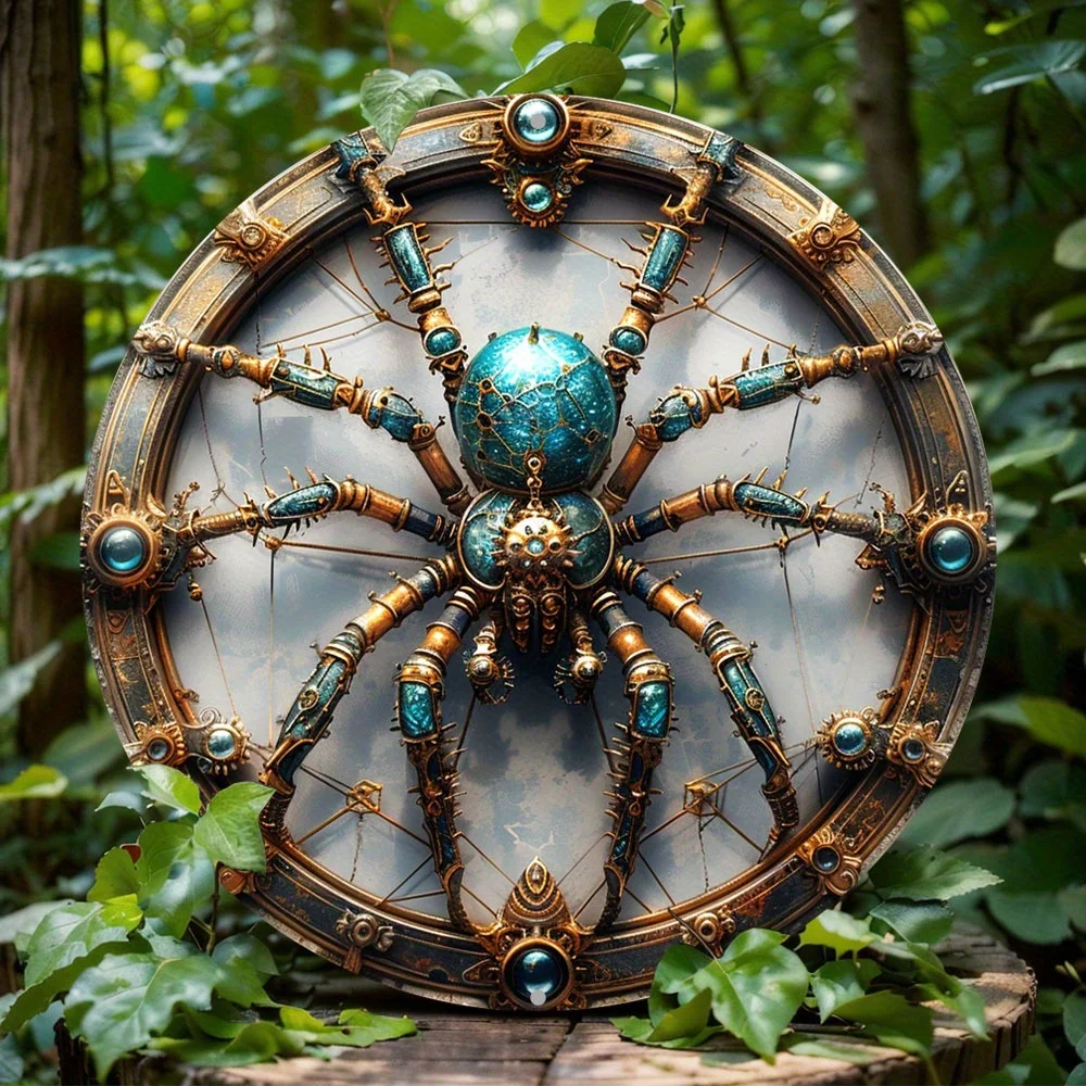 Round Aluminum Metal Deco Art, Spider Themed Wreath Sign, Unique Home Wall Decoration, Birthday Gift Idea for Friends and Sister
Round Aluminum Metal Deco Art, Spider Themed Wreath Sign, Unique Home Wall Decoration, Birthday Gift Idea for Friends and Sister