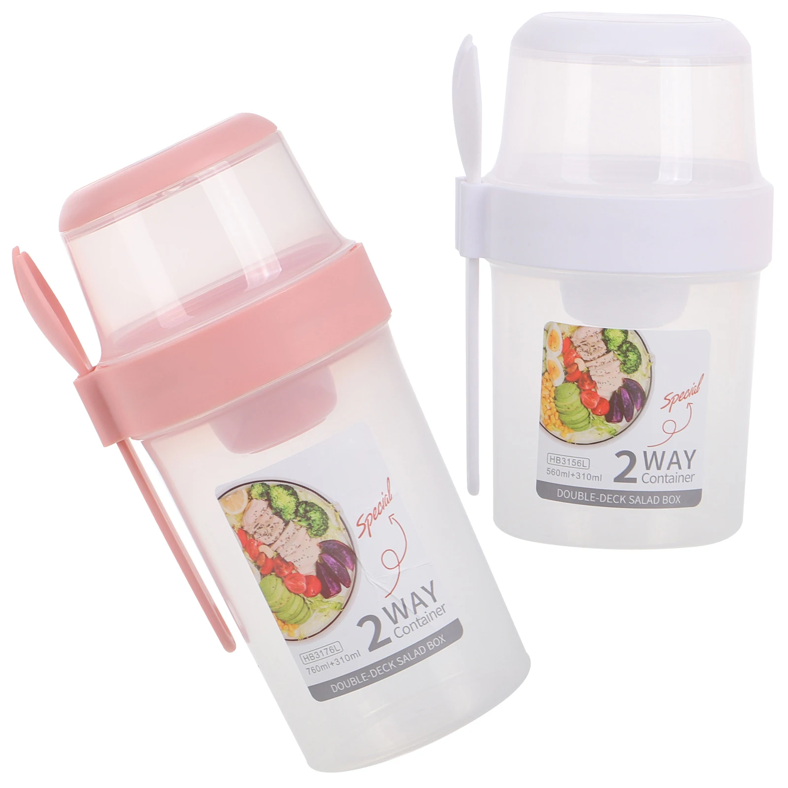 2pcs Salad Cup Spoon Portable Breakfast Dressing Container Leakproof Milk Cereal Box Yogurt Parfait Travel Lunch Box Storage
2pcs Salad Cup Spoon Portable Breakfast Dressing Container Leakproof Milk Cereal Box Yogurt Parfait Travel Lunch Box Storage
