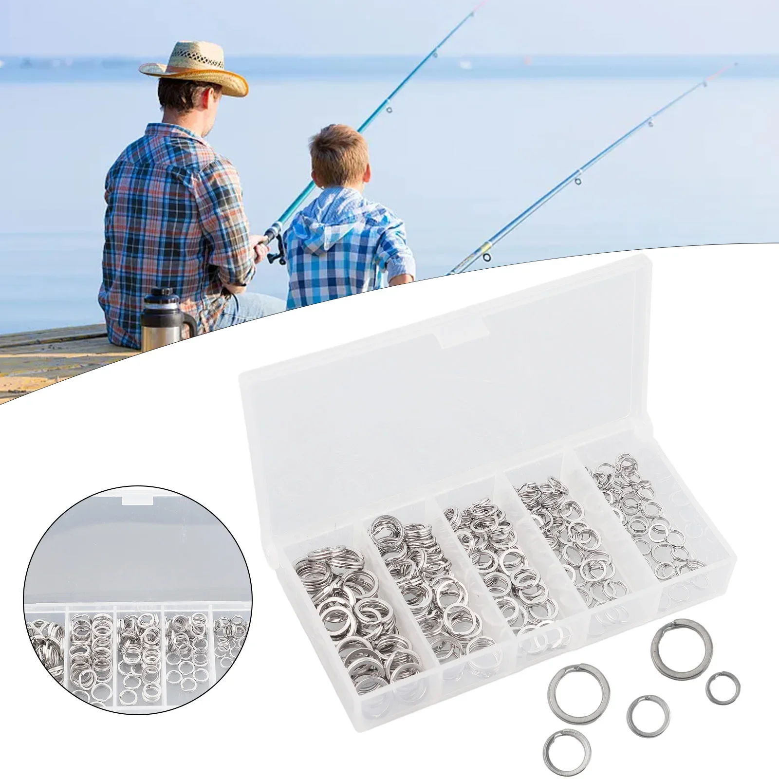 200pcs/set Fishing Split Rings Stainless Steel-Double Loop Connectors 5 Size 5/6/7/8/9mm Fishing Tackle Pesca Iscas Tool Part
200pcs/set Fishing Split Rings Stainless Steel-Double Loop Connectors 5 Size 5/6/7/8/9mm Fishing Tackle Pesca Iscas Tool Part