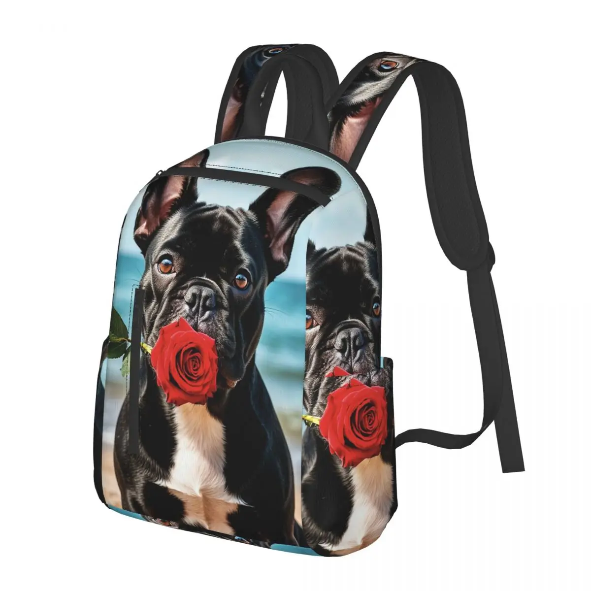 French Bulldog With Rose Student Backpack School Bag Hiking Travel Daypack for Men Women Bookbag Shoulder Bags
French Bulldog With Rose Student Backpack School Bag Hiking Travel Daypack for Men Women Bookbag Shoulder Bags