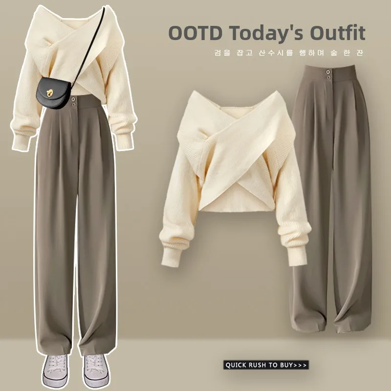 plus Size Autumn Sweater Set for Women Conceal Meat Slimming High Waist Long Pants V-Neck Short Style Fashionable Commute Wind
plus Size Autumn Sweater Set for Women Conceal Meat Slimming High Waist Long Pants V-Neck Short Style Fashionable Commute Wind