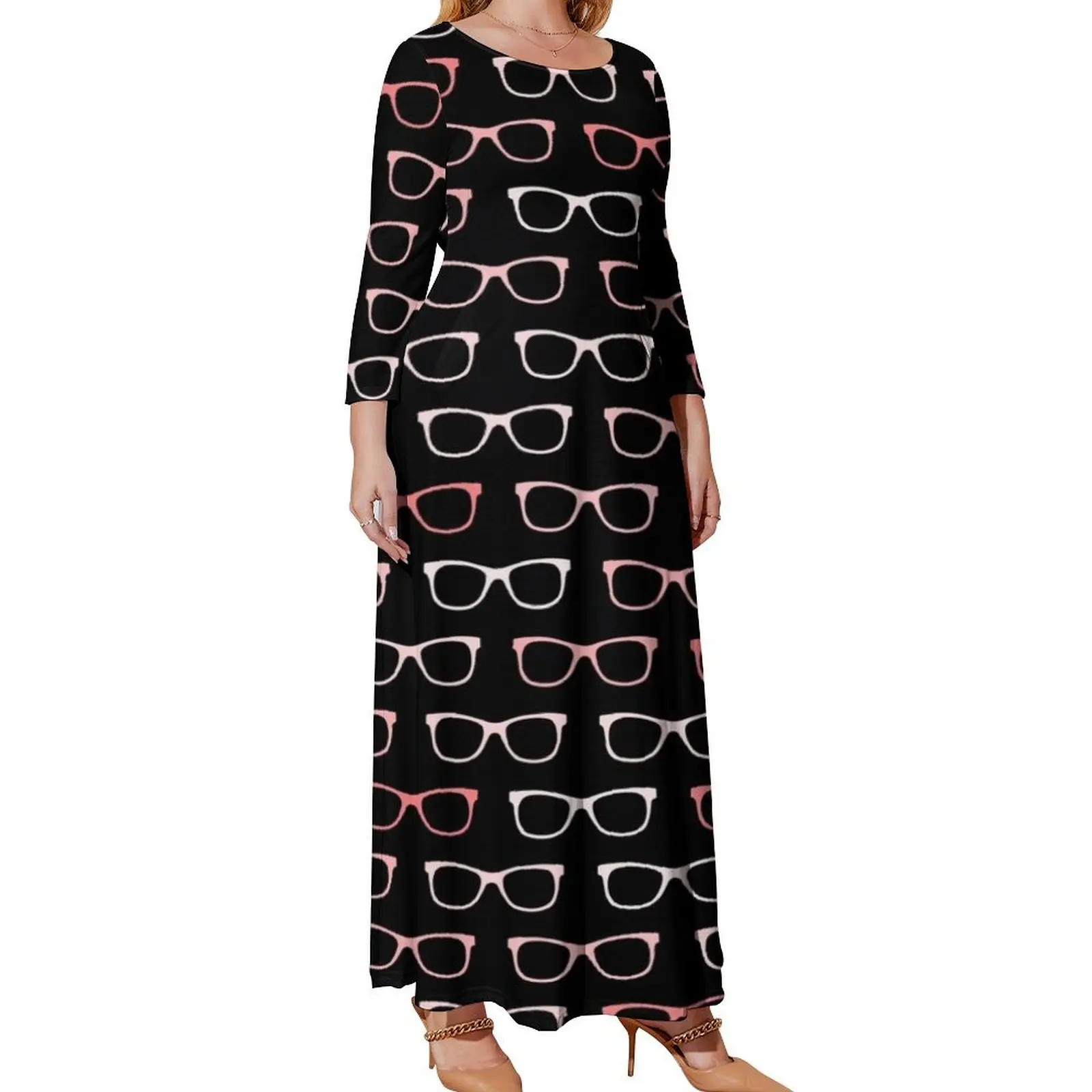 Pink Black Hipster Eyeglasses Pattern Long Sleeved Dress elegant guest wedding dress women's clothing trend 2024
Pink Black Hipster Eyeglasses Pattern Long Sleeved Dress elegant guest wedding dress women's clothing trend 2024