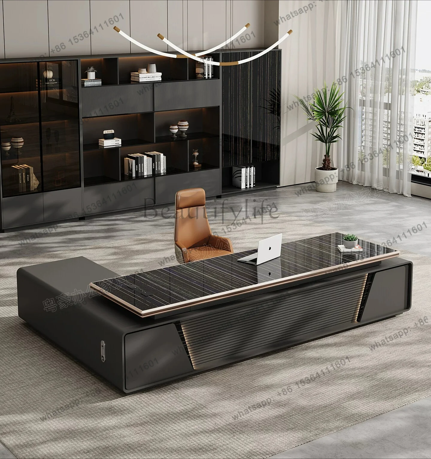 New desk boss table PET light luxury senior sense president desk desk and chairs
New desk boss table PET light luxury senior sense president desk desk and chairs