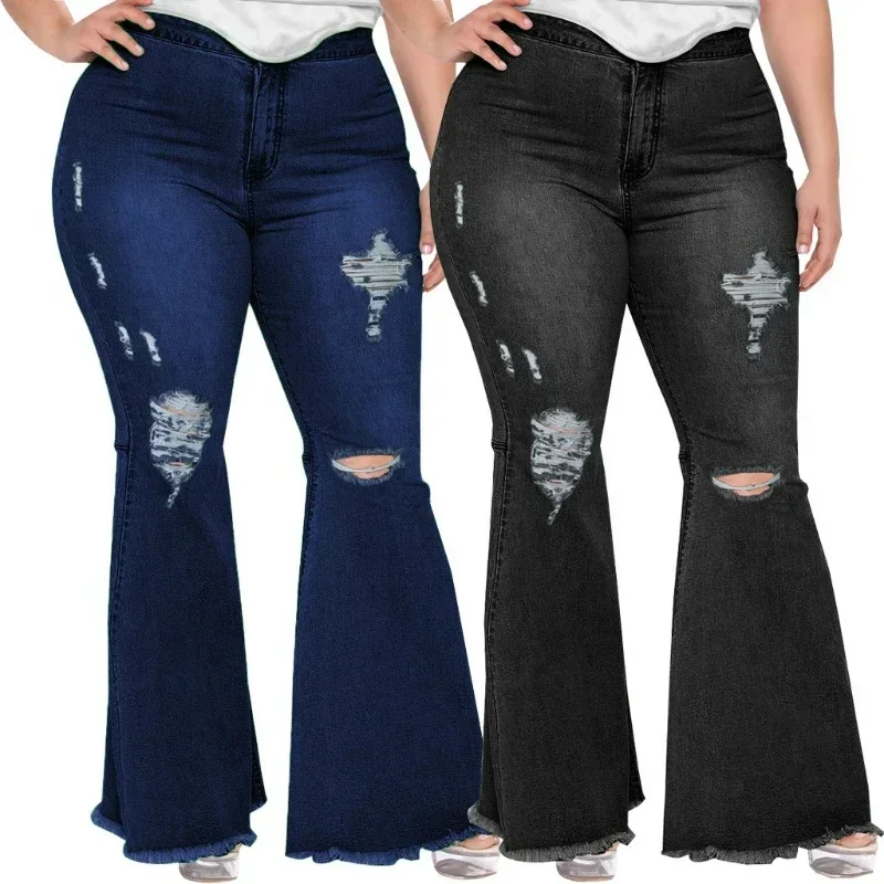 Denim Pant Women Flare Pants Jeans Solid Hole Slim Fit Jeans High Waist Trousers Y2k Streetwear Elegant Splice Spring Summer
Denim Pant Women Flare Pants Jeans Solid Hole Slim Fit Jeans High Waist Trousers Y2k Streetwear Elegant Splice Spring Summer