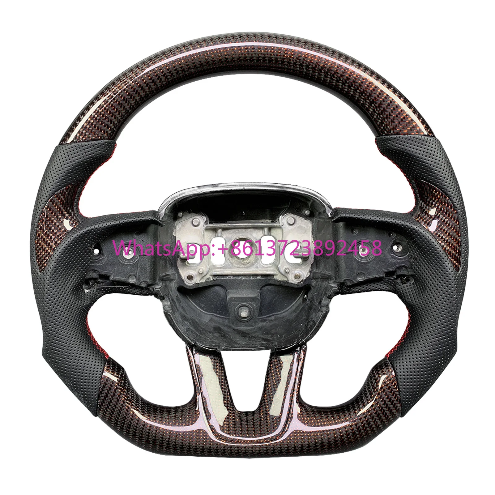 Customized Perforated Leather Twill Carbon Fiber Steering Wheel for Dodge Challenger Hellcat Charger 
Customized Perforated Leather Twill Carbon Fiber Steering Wheel for Dodge Challenger Hellcat Charger