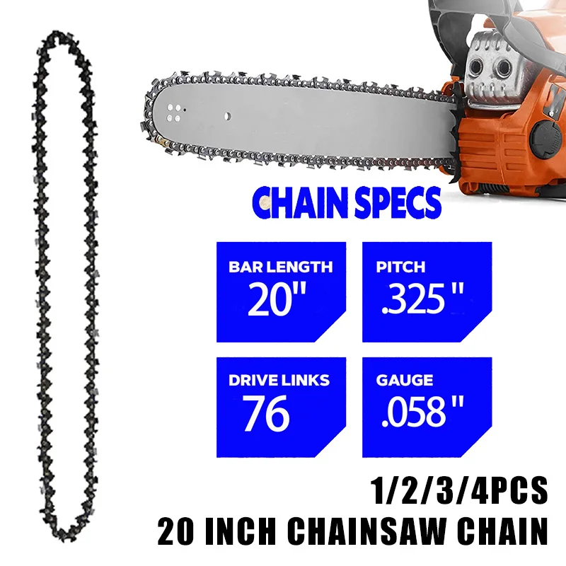 20-дюймовая цепь бензопилы, калибр 0,058 дюйма, шаг 325 дюйма, 38 резаков, 76 приводных звеньев, детали электрической пилы, замена насадки для резки пиломатериалов
20-дюймовая цепь бензопилы, калибр 0,058 дюйма, шаг 325 дюйма, 38 резаков, 76 приводных звеньев, детали электрической пилы, замена насадки для резки пиломатериалов