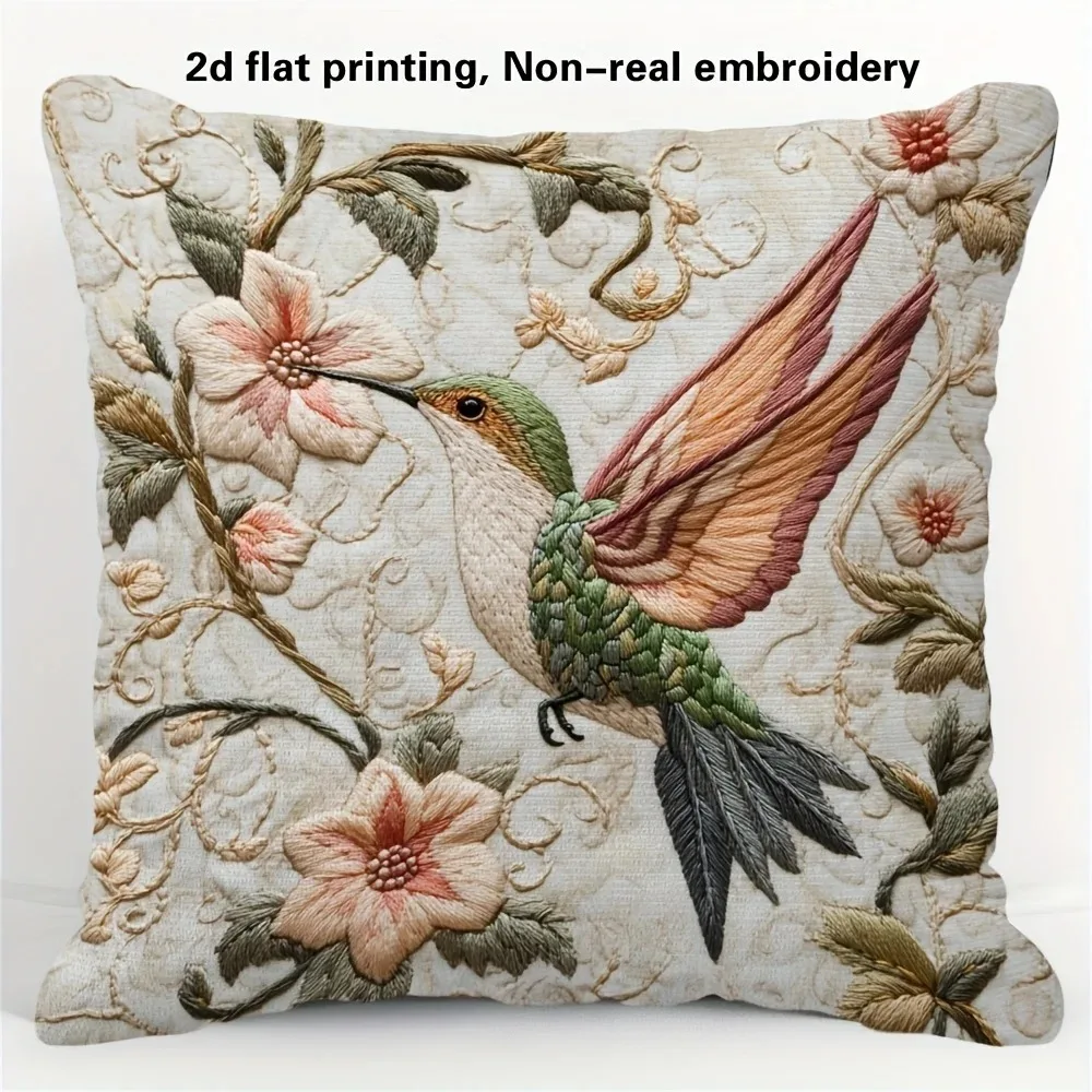 Hummingbird Floral Pillowcase 2D Flat Printed Peach Skin Botanical Cushion Cover For Sofa Living Room Home Decor
Hummingbird Floral Pillowcase 2D Flat Printed Peach Skin Botanical Cushion Cover For Sofa Living Room Home Decor
