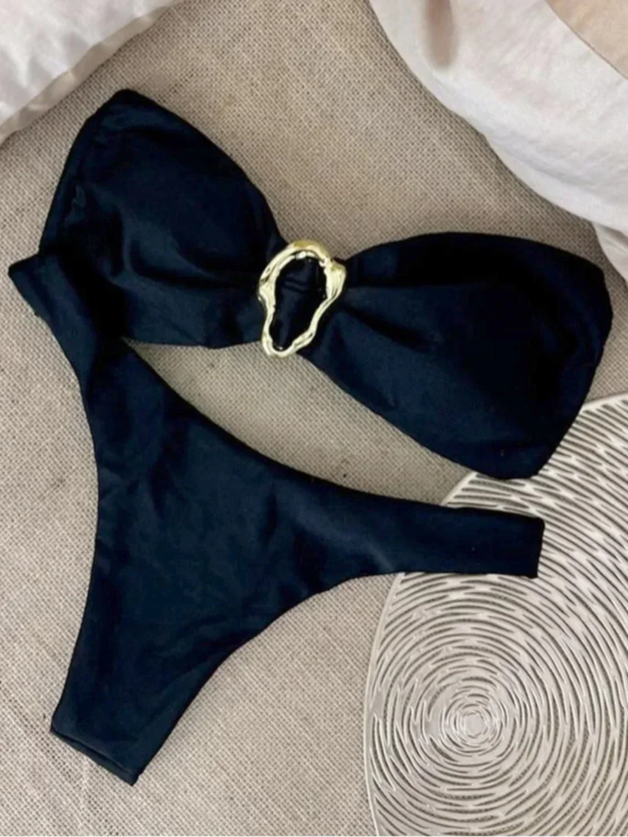 Metal Rings Bandeau Bikini Women Swimwear Female Swimsuit Two-pieces Bikini set Brazilian High Cut Bather Bathing Suit Swim Lady
Metal Rings Bandeau Bikini Women Swimwear Female Swimsuit Two-pieces Bikini set Brazilian High Cut Bather Bathing Suit Swim Lady