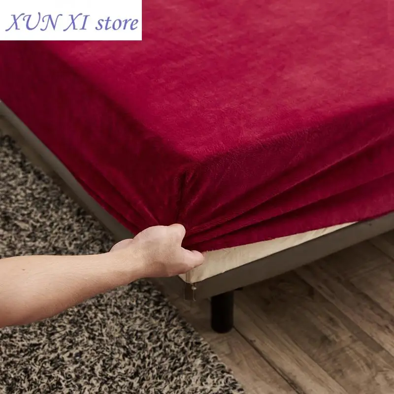 New 1 pc Green Crystal Velvet Bed Cover With Elastic Queen King Size Bedding Plain Dyed Solid Color Fitted Sheet sabana
New 1 pc Green Crystal Velvet Bed Cover With Elastic Queen King Size Bedding Plain Dyed Solid Color Fitted Sheet sabana