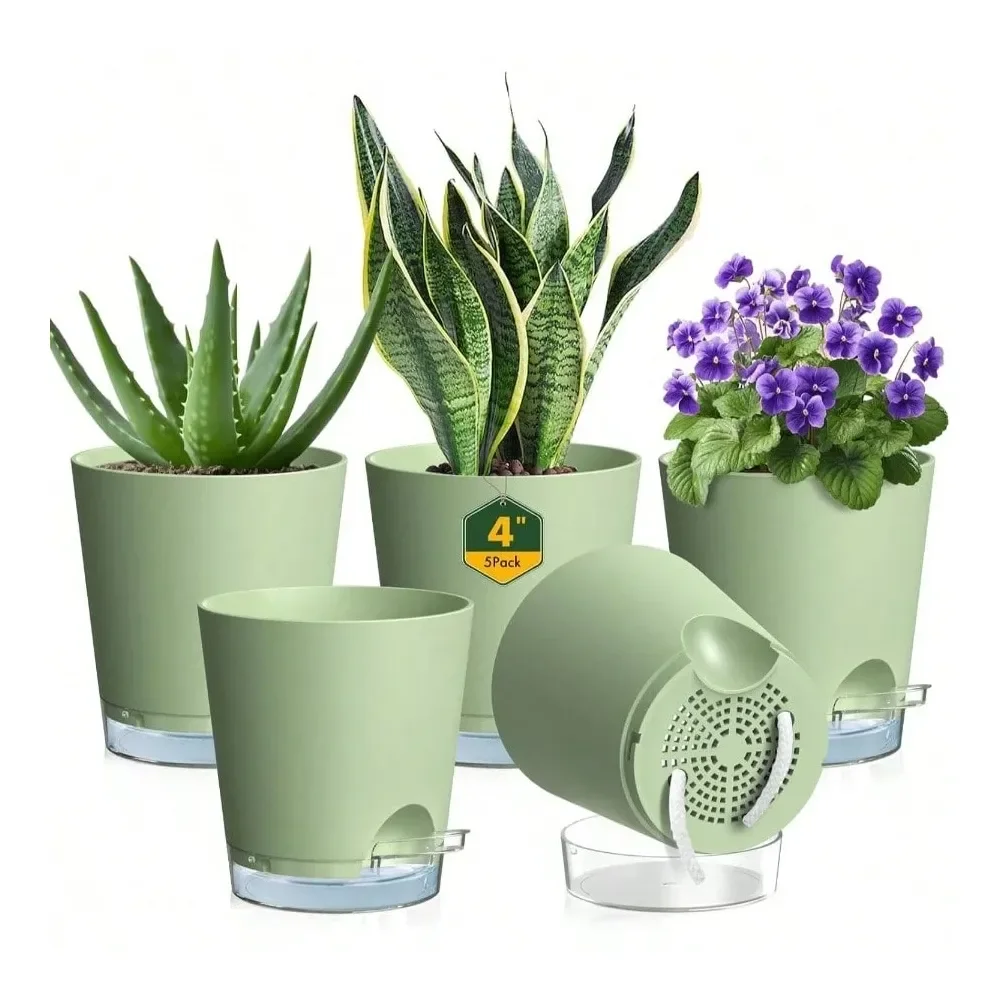 Inch Self Watering Pots Indoor Outdoor Plants, 6 Pack Flower Plant Pots With Drainage Holes And Reservoirs, Visible Level, Plas
Inch Self Watering Pots Indoor Outdoor Plants, 6 Pack Flower Plant Pots With Drainage Holes And Reservoirs, Visible Level, Plas