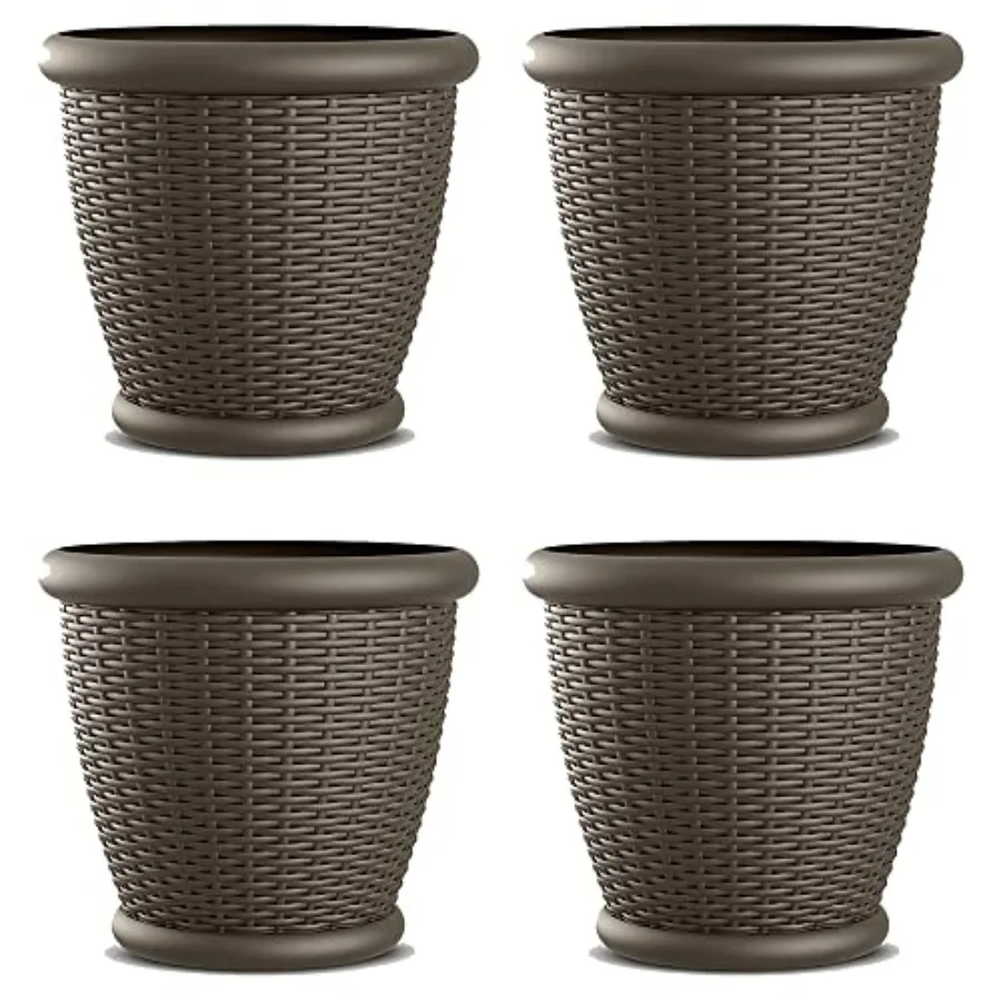 Indoor/Outdoor wicker planter set, Java color, weather-resistant resin wicker, 18in height, drillable drain holes for versatile
Indoor/Outdoor wicker planter set, Java color, weather-resistant resin wicker, 18in height, drillable drain holes for versatile