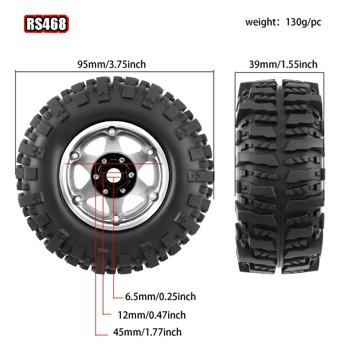 Колесные диски Goodidea Metal 1.9 Beadlock с шинами 95 мм для внедорожных RC-моделей 1/10 Axial SCX10 III AXI03007, серебристые
Колесные диски Goodidea Metal 1.9 Beadlock с шинами 95 мм для внедорожных RC-моделей 1/10 Axial SCX10 III AXI03007, серебристые