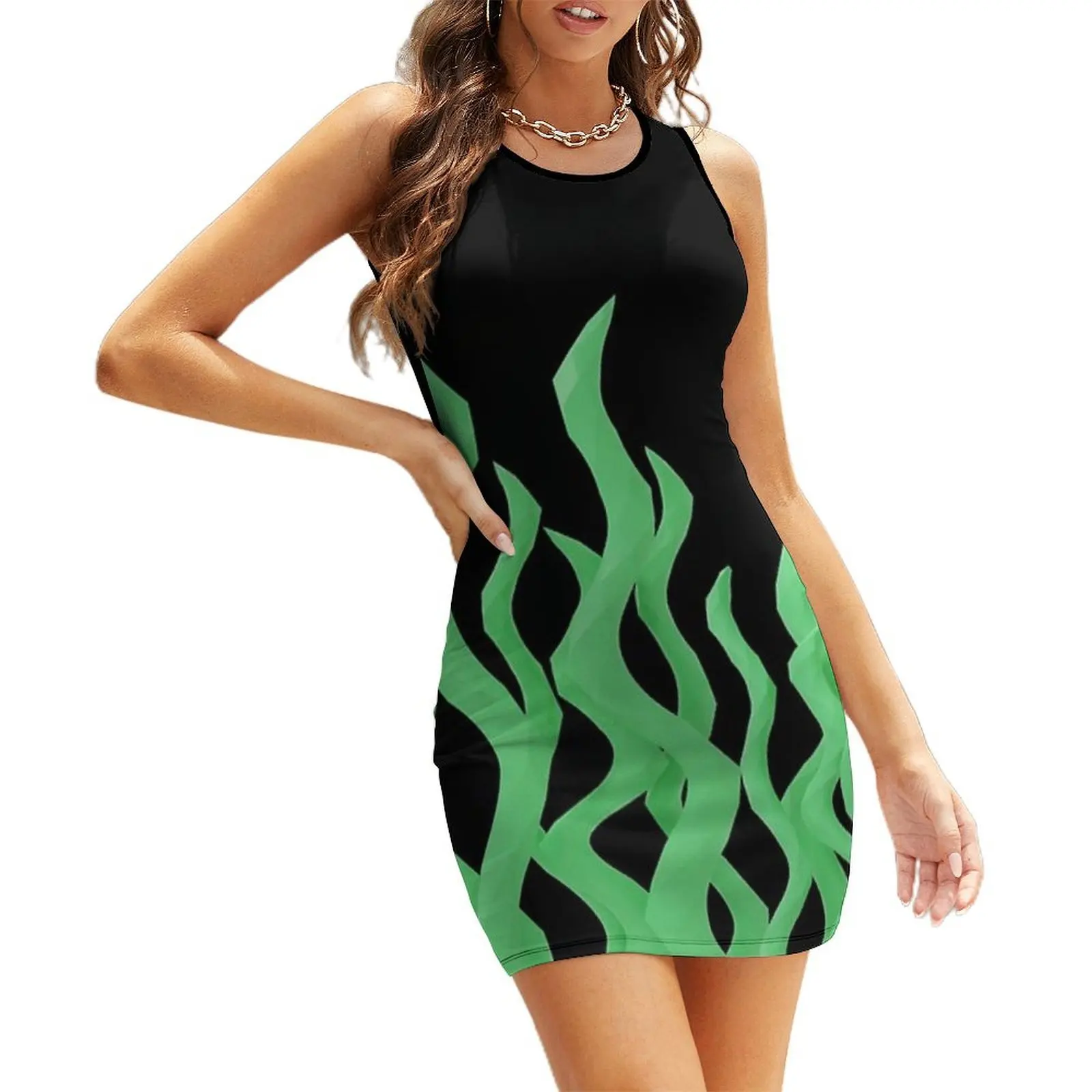 Green Kelp on Black Sleeveless Sundress dress korean style luxury dress Dress women luxury women's party evening prom
Green Kelp on Black Sleeveless Sundress dress korean style luxury dress Dress women luxury women's party evening prom