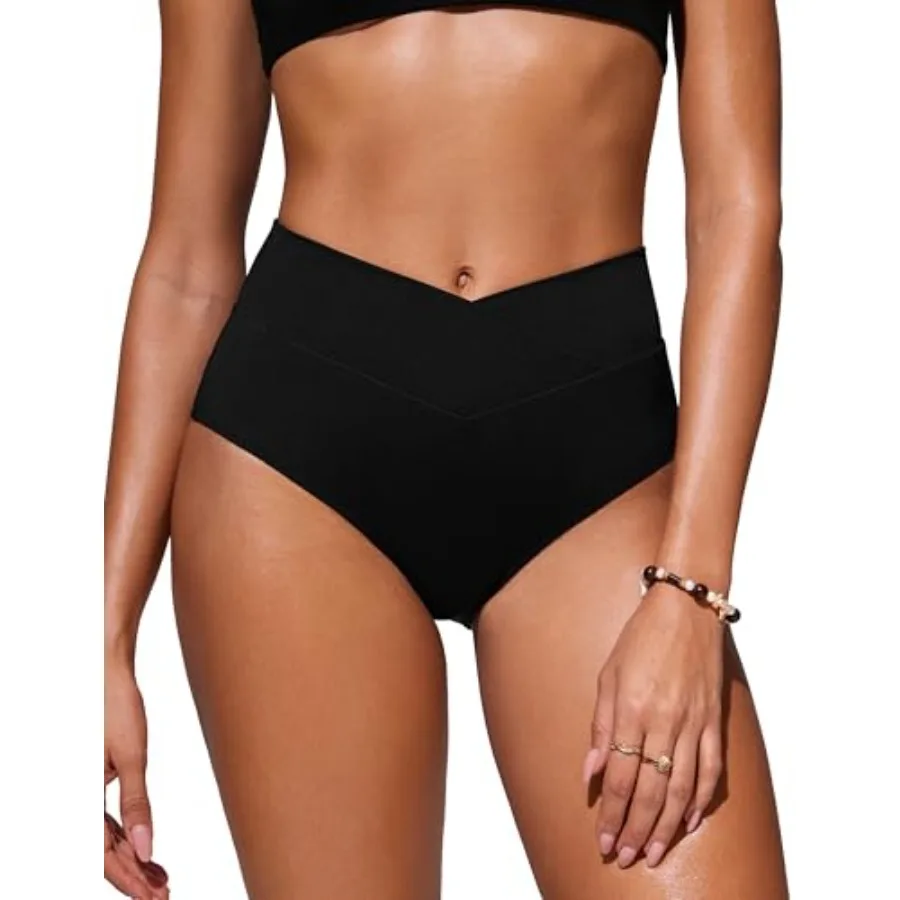 CRZ YOGA Женские плавки-бикини с высокой талией и V-образным вырезом - Купальные трусики с перекрестной передней частью и полным покрытием
CRZ YOGA Женские плавки-бикини с высокой талией и V-образным вырезом - Купальные трусики с перекрестной передней частью и полным покрытием