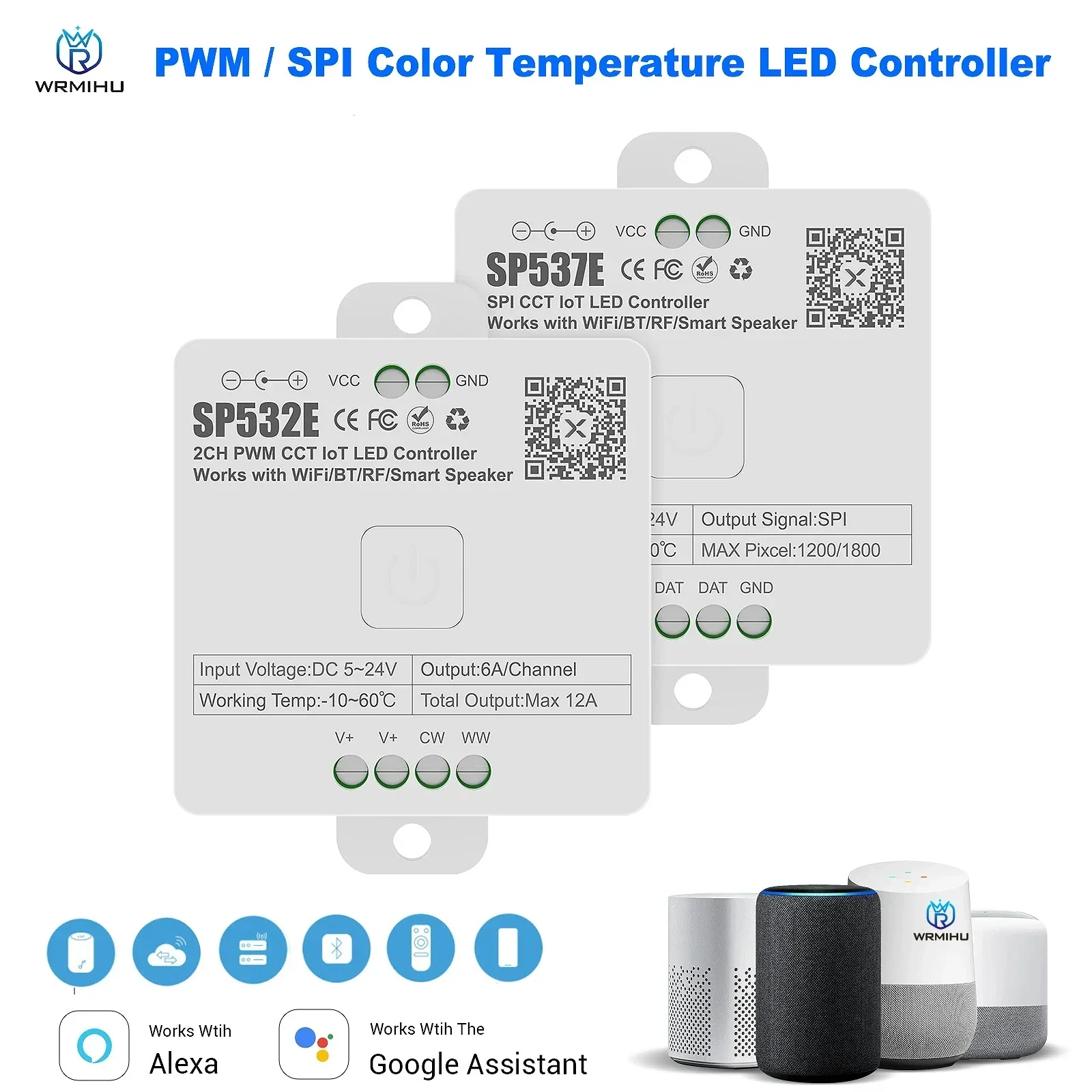 SP532E SP537E DC5-24V 2CH ШИМ / SPI CCT Светодиодный контроллер Wi-Fi BT Приложение Alexa Google Home SK6812 / 2,4G Светодиодные фонари с цветовой температурой
SP532E SP537E DC5-24V 2CH ШИМ / SPI CCT Светодиодный контроллер Wi-Fi BT Приложение Alexa Google Home SK6812 / 2,4G Светодиодные фонари с цветовой температурой