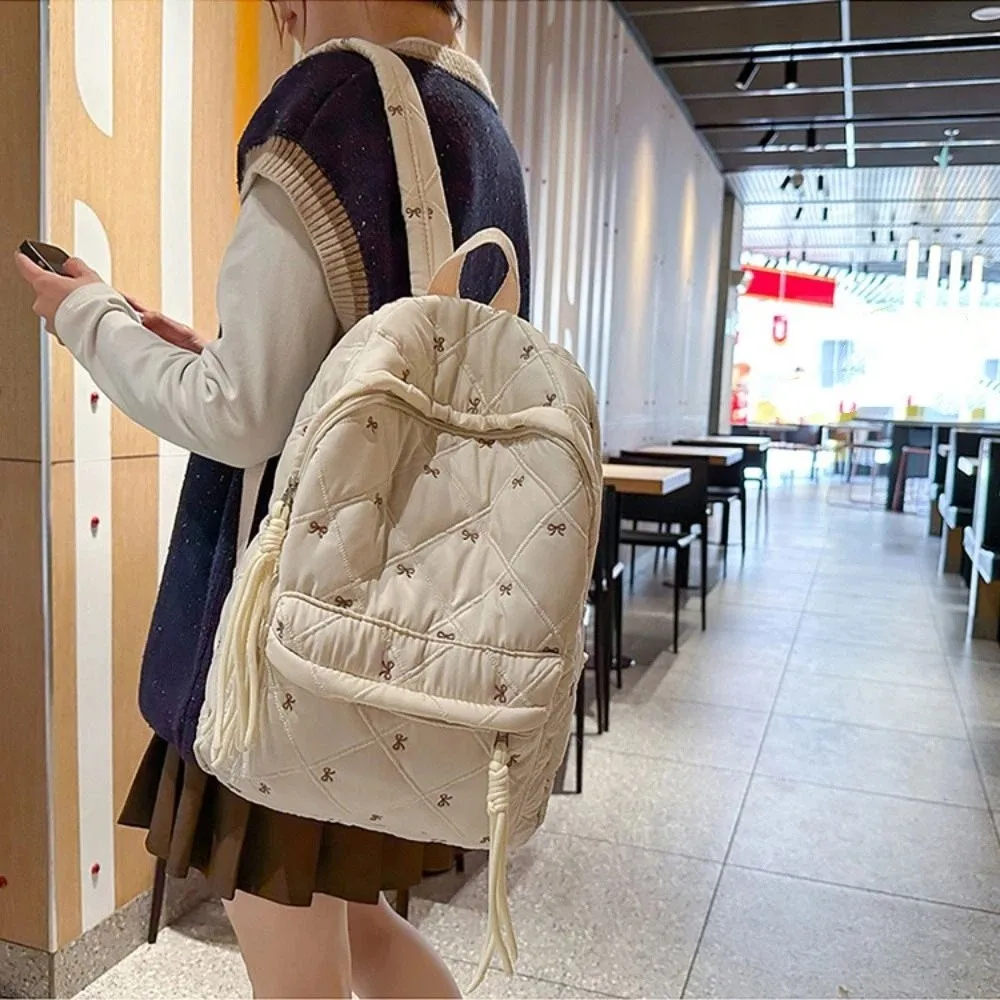 Cute Preppy Style Embroidered Bow Backpack Embroidery Lightweight Nylon Backpack Bownot Large Capacity Students School Bag Daily
Cute Preppy Style Embroidered Bow Backpack Embroidery Lightweight Nylon Backpack Bownot Large Capacity Students School Bag Daily