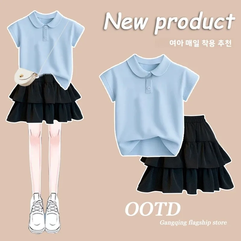 Летний комплект с юбкой для девочек, повседневная хлопковая футболка, юбка-тортик, детская одежда, удобный дышащий комплект одежды для детей
Летний комплект с юбкой для девочек, повседневная хлопковая футболка, юбка-тортик, детская одежда, удобный дышащий комплект одежды для детей