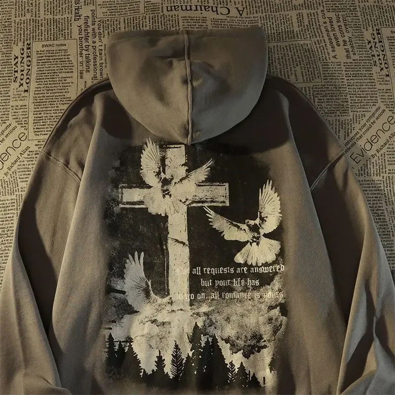 American Vibe Style High Street Dark Wind Cross Peace Dove Hooded Sweater Trendy Brand Lazy Style Men and Women Couple Clothing
American Vibe Style High Street Dark Wind Cross Peace Dove Hooded Sweater Trendy Brand Lazy Style Men and Women Couple Clothing