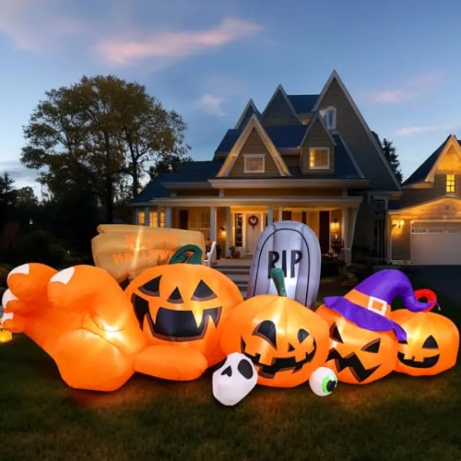 9.2 Ft Halloween Inflatables Outdoor Decorations, Long Inflatable Blow Ups Yard Decoration Pumpkin with Build-in LEDs, Gravesto
9.2 Ft Halloween Inflatables Outdoor Decorations, Long Inflatable Blow Ups Yard Decoration Pumpkin with Build-in LEDs, Gravesto
