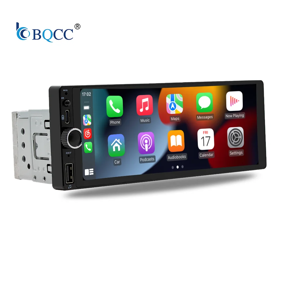 BQCC 1Din 6.86'' Car Radio With MP5 Wireless Carplay/Android Auto/Mirrorlink Stereo BT RDS FM USB DVD Player Combo For Cars
BQCC 1Din 6.86'' Car Radio With MP5 Wireless Carplay/Android Auto/Mirrorlink Stereo BT RDS FM USB DVD Player Combo For Cars