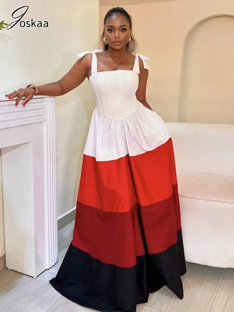 Joskaa 2025 Women's Bow Tie Spaghetti Strap Dress Sexy Color Block High Waist Bodycon Long Maxi Dresses Birtdhay Party Clubwear
Joskaa 2025 Women's Bow Tie Spaghetti Strap Dress Sexy Color Block High Waist Bodycon Long Maxi Dresses Birtdhay Party Clubwear