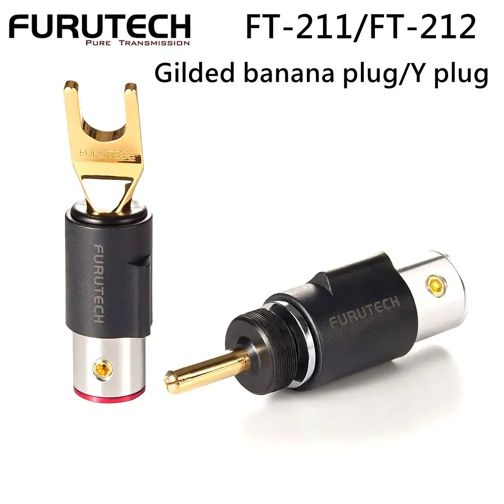 FURUTECH FT‑211G FT‑212G Non‑Magnetic 24K Gold Plated Spade Plug HiFi Speaker Cable Y‑U Connector Audio Amplifier Terminal
FURUTECH FT‑211G FT‑212G Non‑Magnetic 24K Gold Plated Spade Plug HiFi Speaker Cable Y‑U Connector Audio Amplifier Terminal