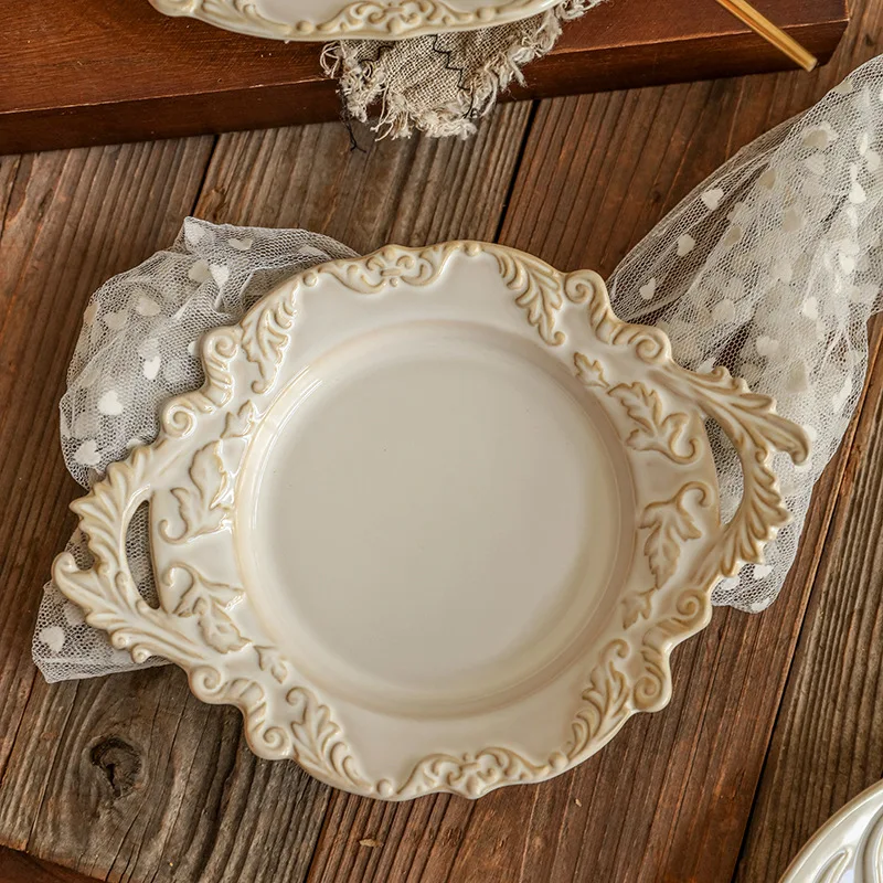 French Retro Relief Plate Ceramic Dessert Western Food Plate Plate Tableware Assiette Talerze Obiadowe Китайская Посуда
French Retro Relief Plate Ceramic Dessert Western Food Plate Plate Tableware Assiette Talerze Obiadowe Китайская Посуда