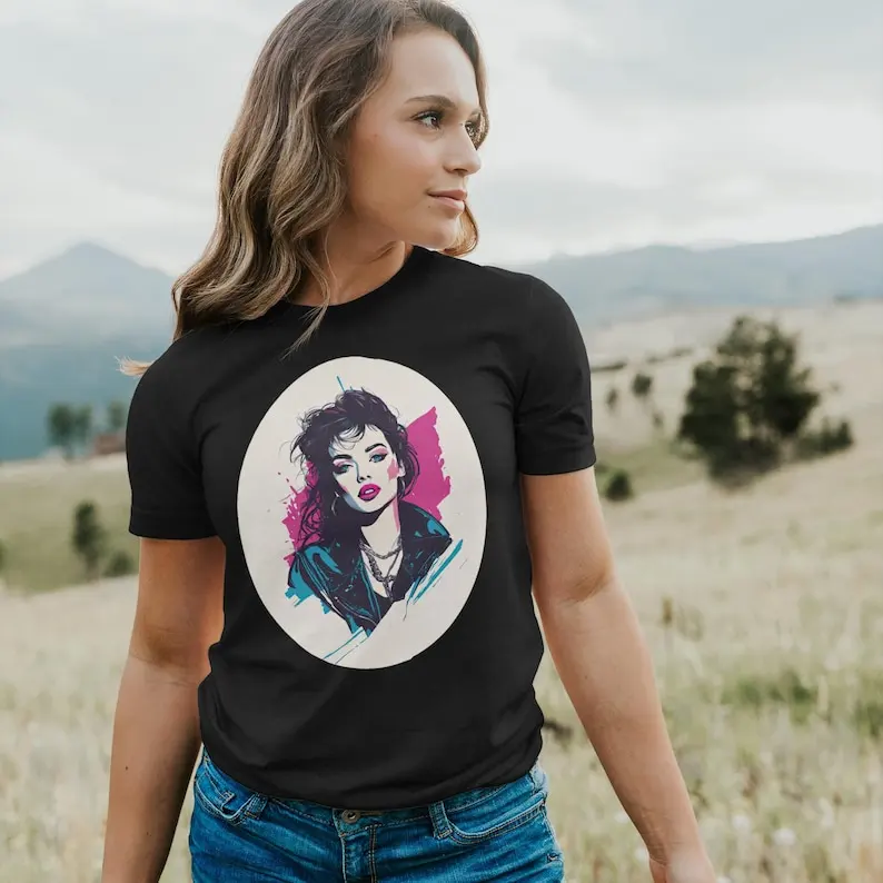Material Girl Tee, Retro 80's Babe, 1980's Woman Tshirt, New Wave, New Romantic, Unisex Jersey Short Sleeve Tee
Material Girl Tee, Retro 80's Babe, 1980's Woman Tshirt, New Wave, New Romantic, Unisex Jersey Short Sleeve Tee