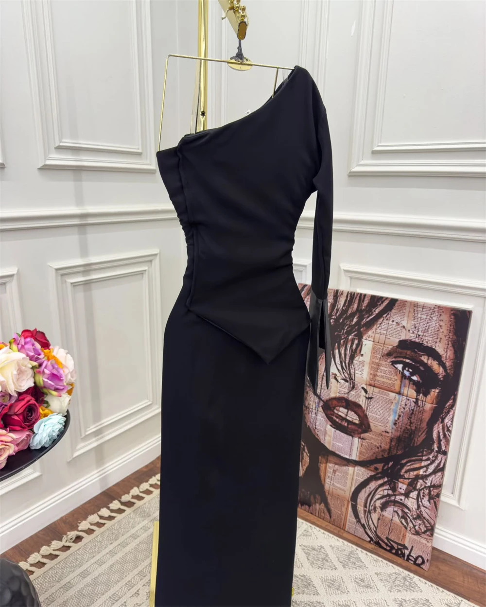 Customized Evening Dress Exquisite Black Jersey One Shoulder Long Sleeves Prom Gowns Elegant Buttons Mermaid Party Dresses
Customized Evening Dress Exquisite Black Jersey One Shoulder Long Sleeves Prom Gowns Elegant Buttons Mermaid Party Dresses